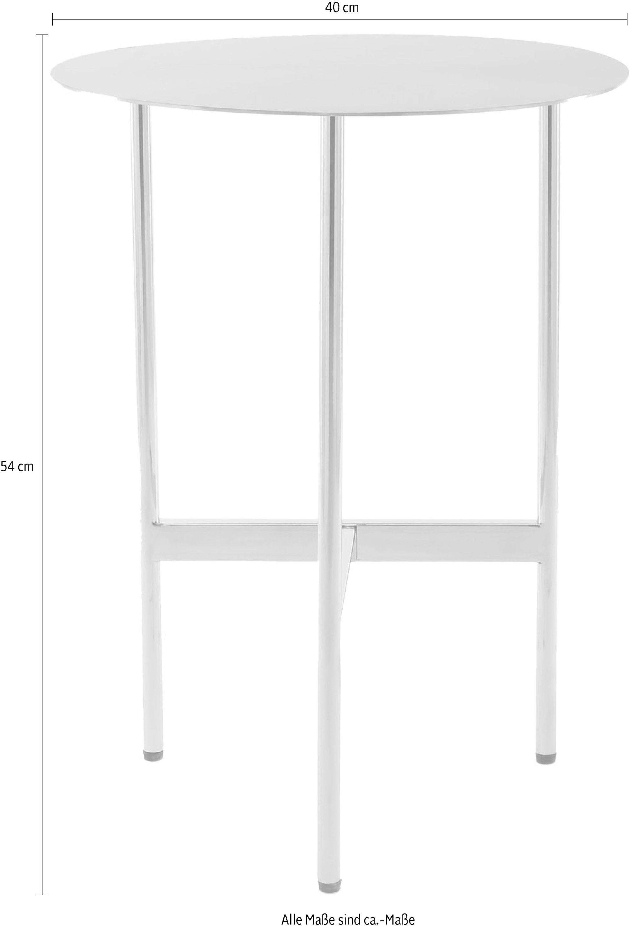 Kayoom Beistelltisch »Pero 125, Minimalistisches Design, Passt zu jedem Einrichtungsstil« 1 Stk. tlg. Gestelldesign aus Edelstahl, runde Ablagefläche, minimalistisch