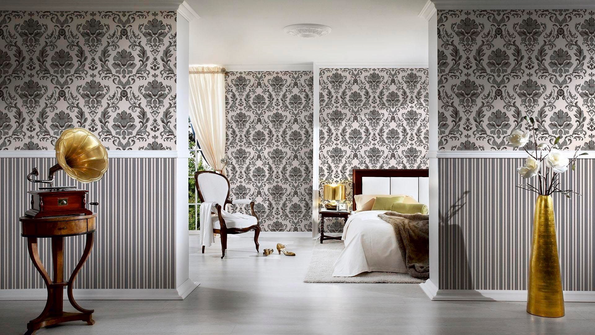living walls Papiertapete »Concerto«, Barock-ornamental-gemustert, Tapete Barock Tapeten Wohnzimmer Schlafzimmer Küche Flur Design Optik