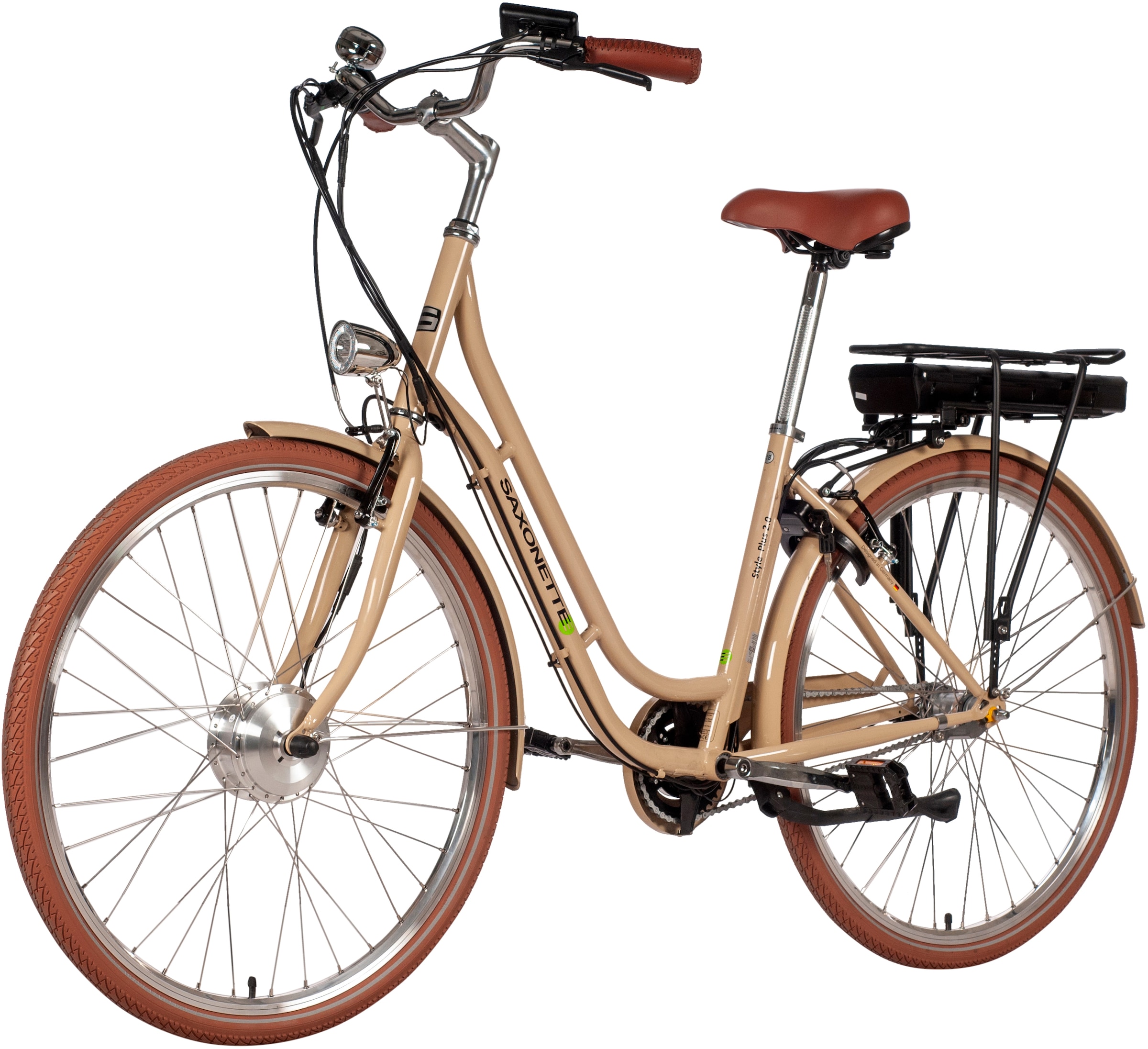 SAXONETTE E-Bike »Style Plus 2.0«, 3 Gang, Shimano, Frontmotor 250 W, Pedelec, Elektrofahrrad für Damen u. Herren