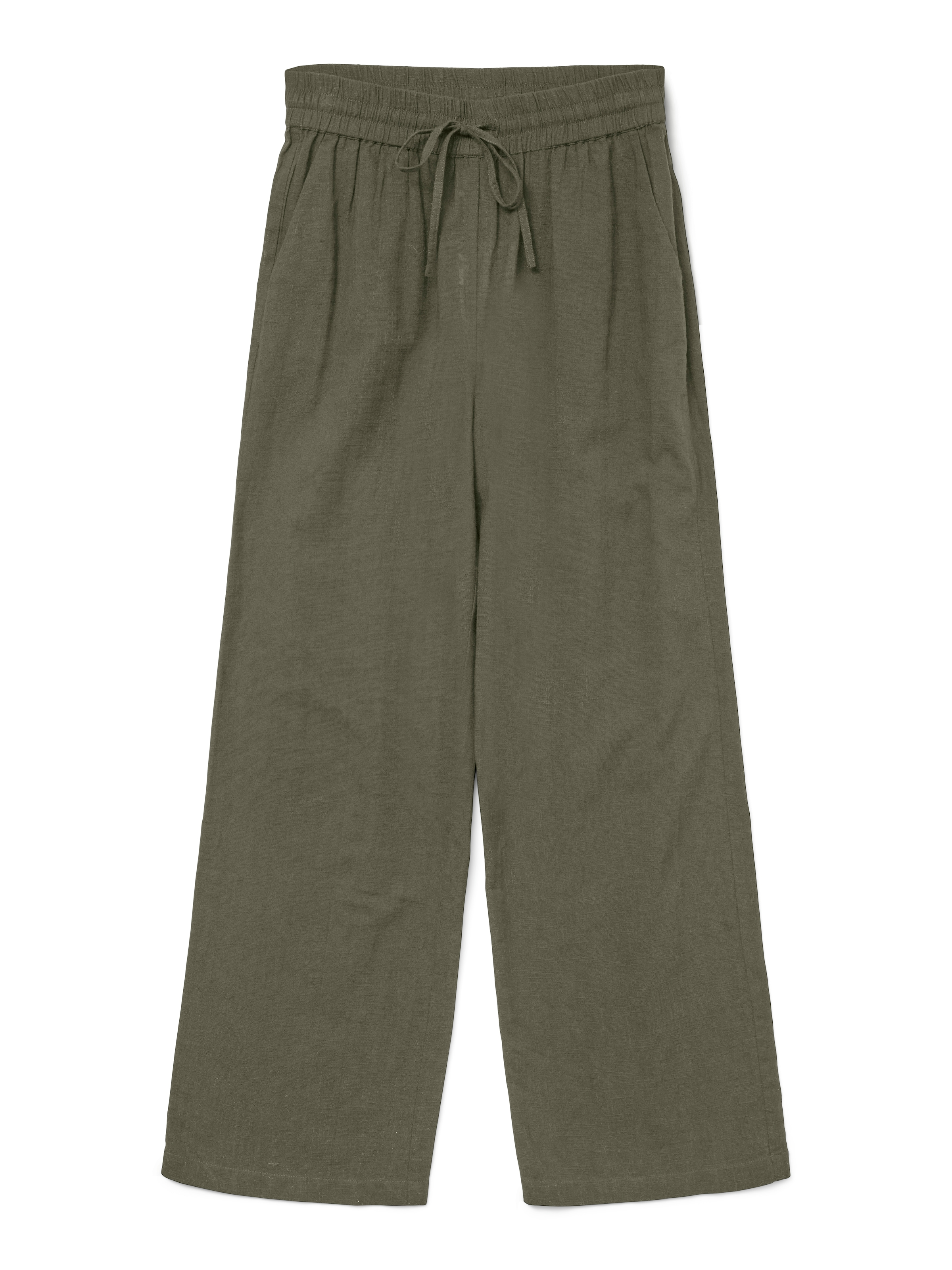Vero Moda Schlupfhose »VMCAIA MW WIDE PANT WVN NOOS«, Sommerhose, mit Leinen