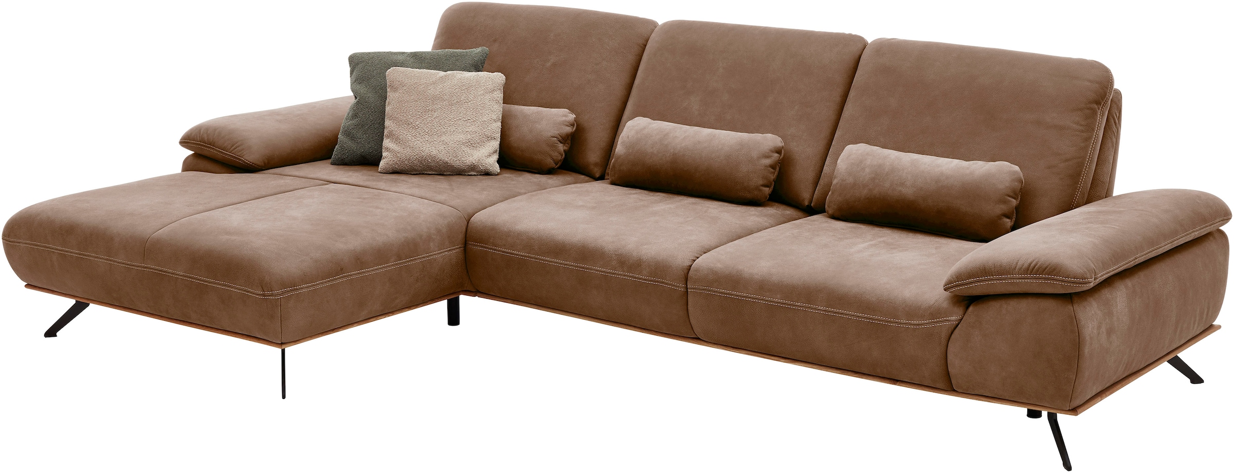 Die PlanBar Ecksofa »PN-EM18063 L-Form«, wahlweise mit echt bezogenem Rücke günstig online kaufen