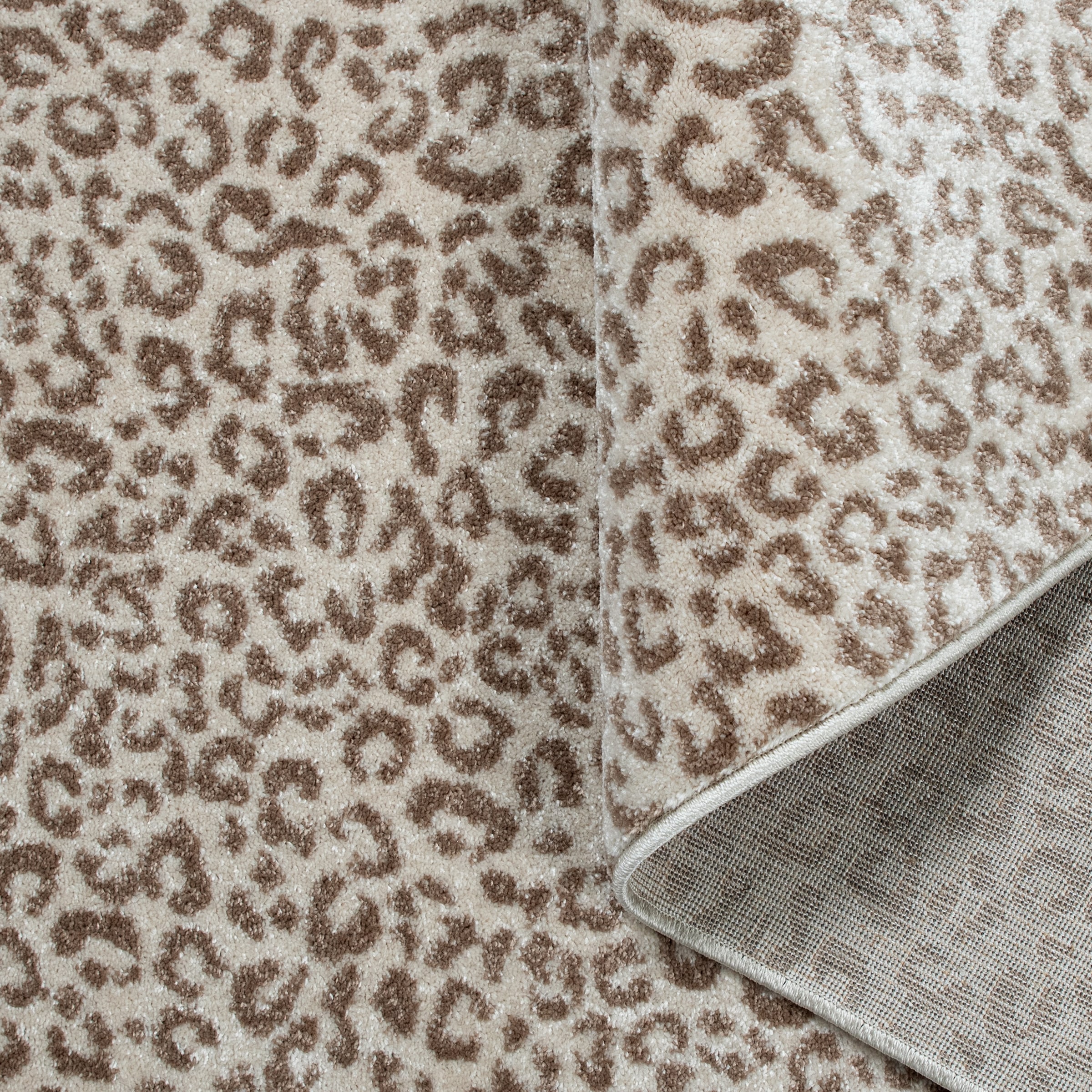 OTTO home Teppich »Fynna, Leoparden-Muster, Animal Print, modern« rechteckig 9 mm Höhe Leo, besonders weicher Flor, Wohnzimmer, Schlafzimmer, Esszimmer