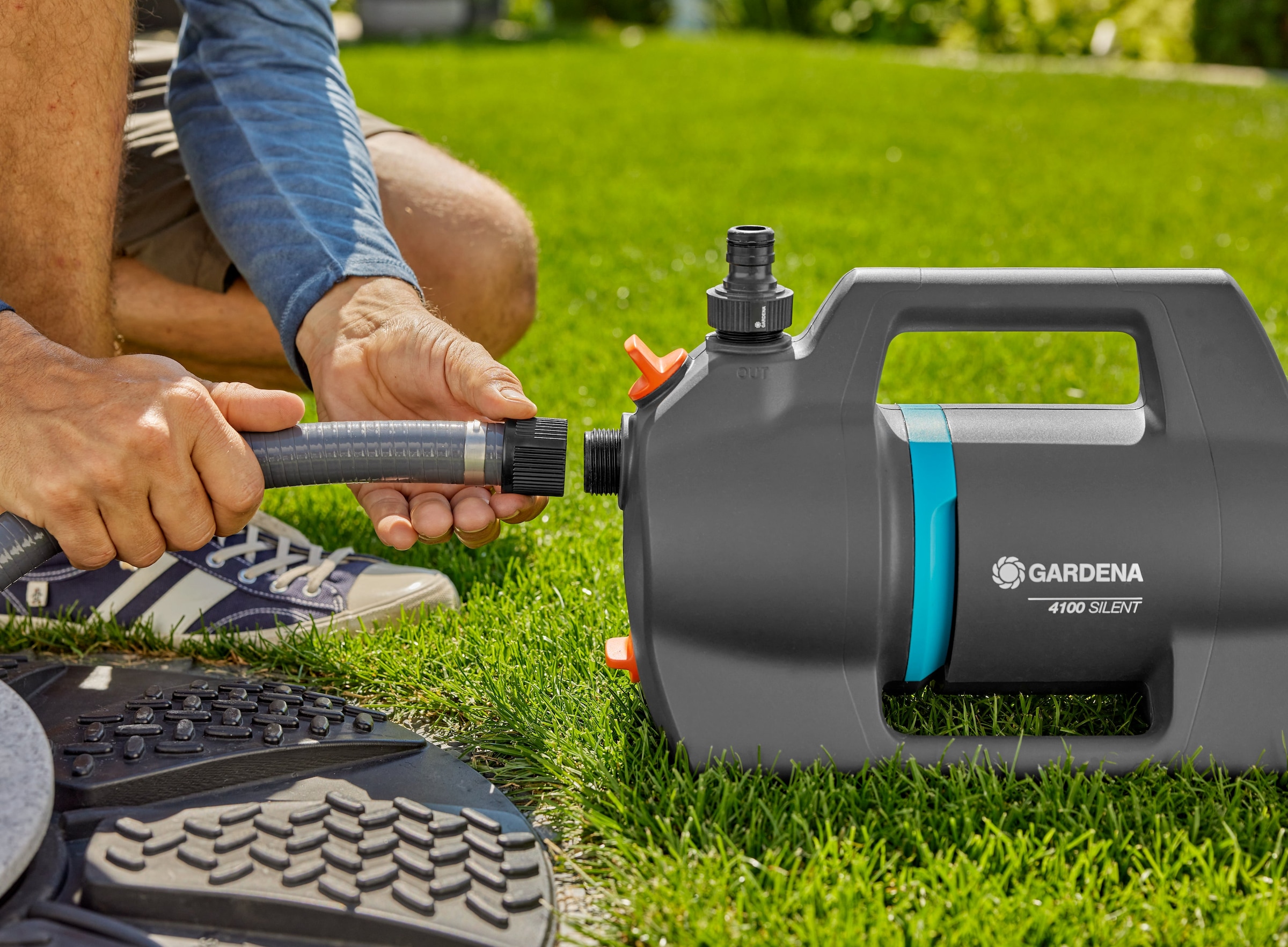 GARDENA Gartenpumpe »4100 Silent«, ideal für Einsteiger, 4100 l/h, 550 W