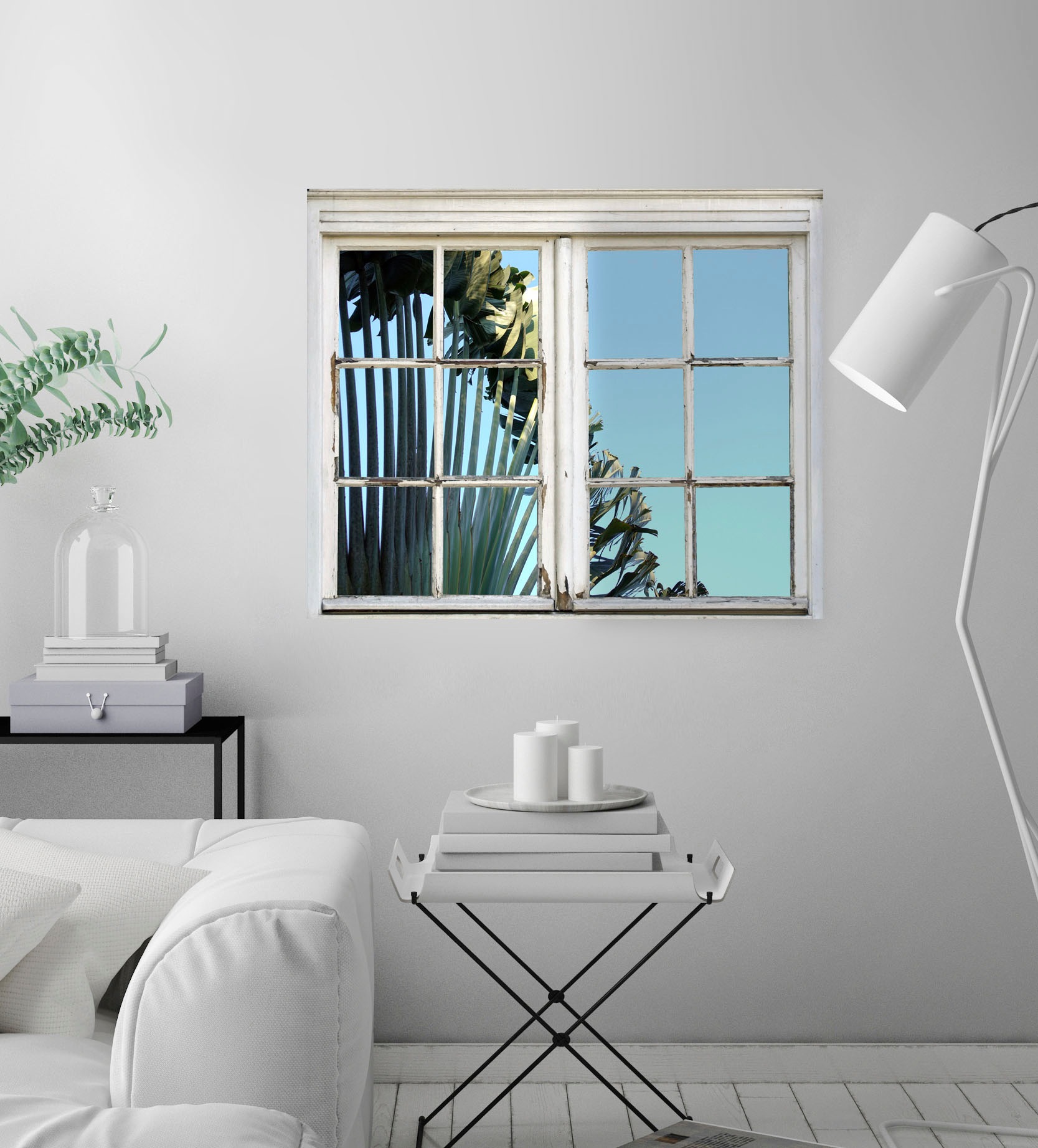 queence Wandsticker »Blätter«, Wandsticker, Wandbild, selbstklebend, 3D, Fenster