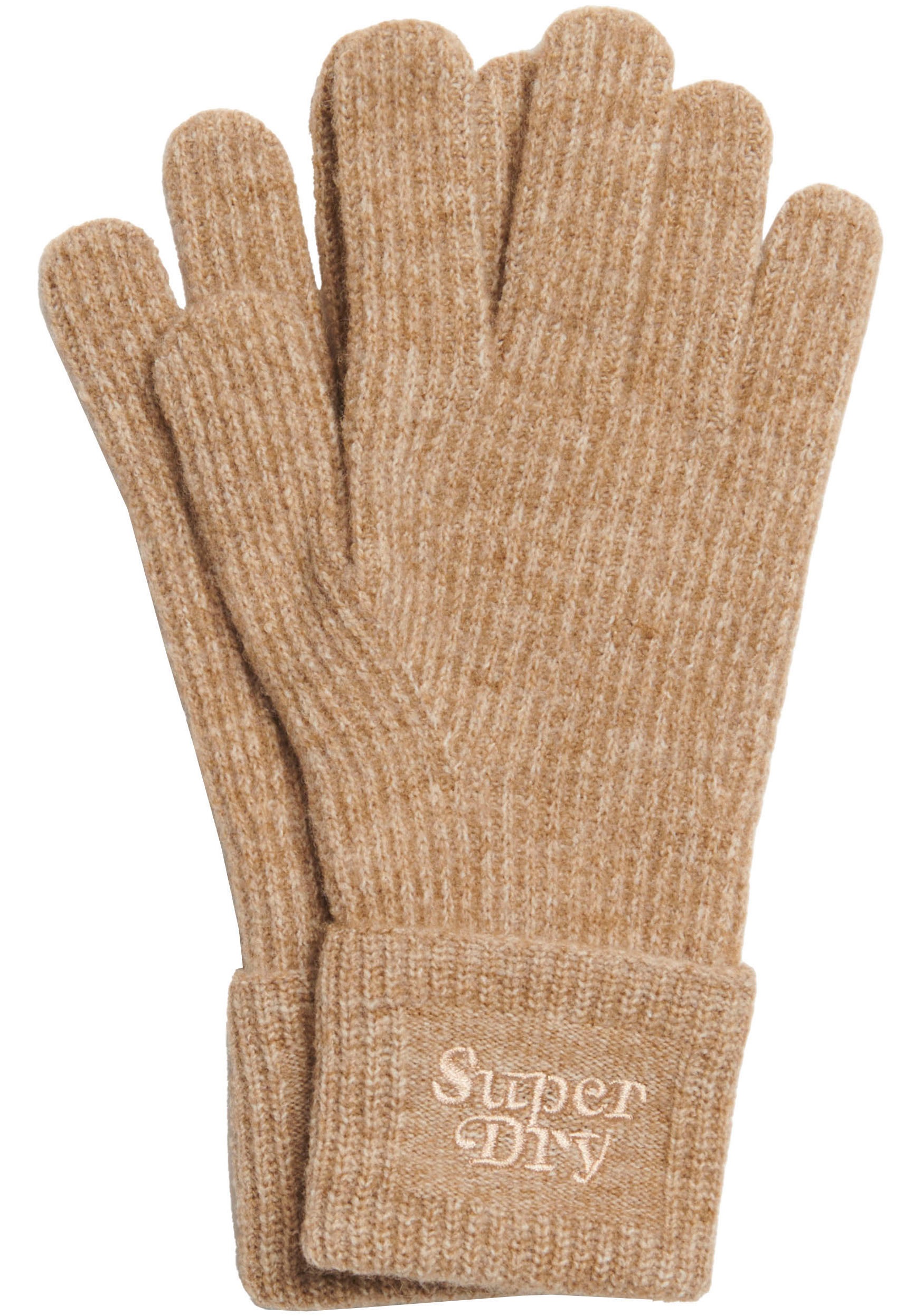 SUPERDRY Strickhandschuhe »SOFT RIB KNIT GLOVES« Toasted Coconut Brown