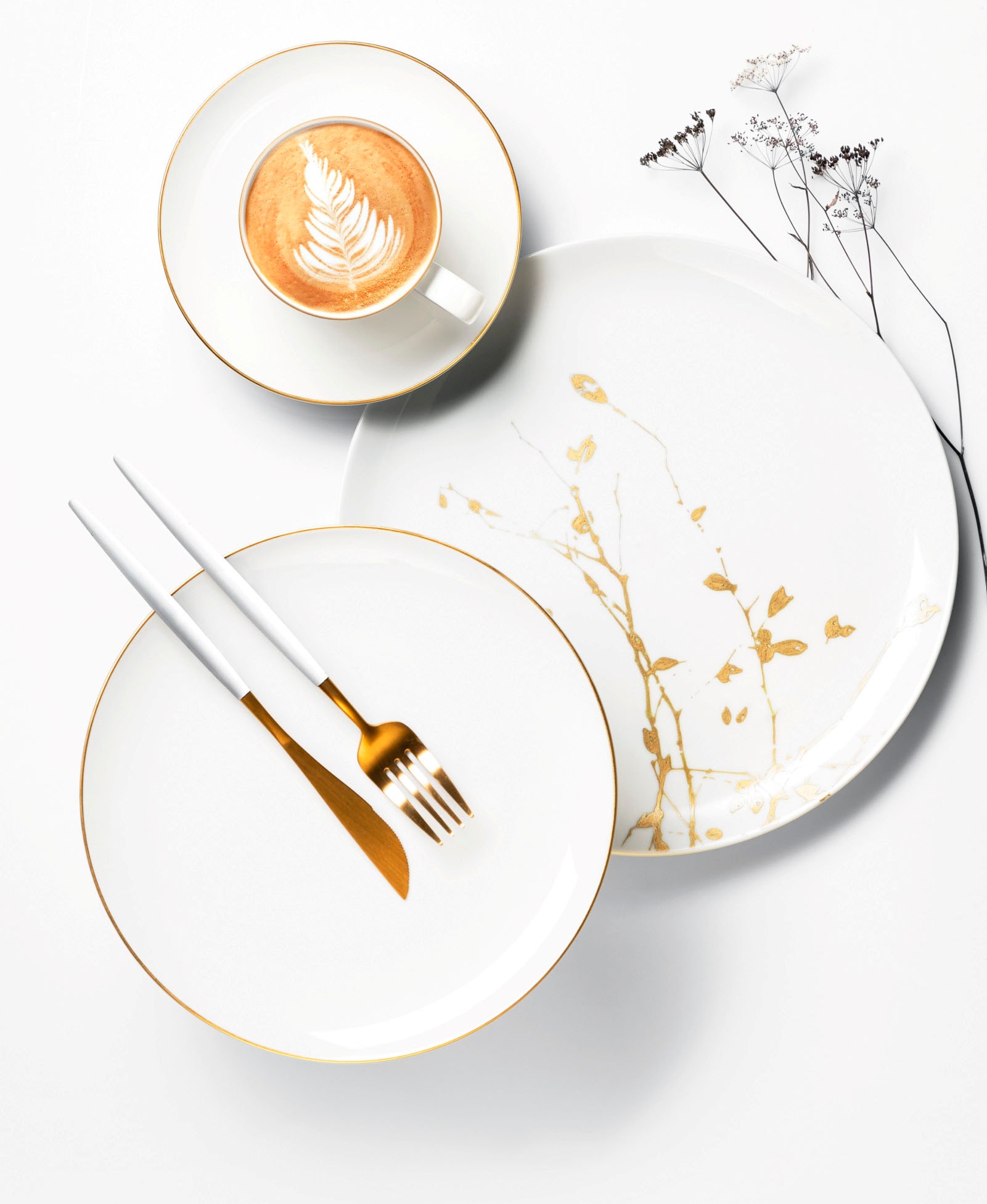 Seltmann Weiden Kaffeeservice »Geschirr-Set, 18 Teile, Liberty Golden Rose Hip«, (Set, 18 tlg., 6x Kombi-Untertasse, 6x Frühstücksteller, 6x Kaffeeobertasse 0,26 l), Tassen, Untertassen, Teller, Made in Germany, 18 Teile, für 6 Personen