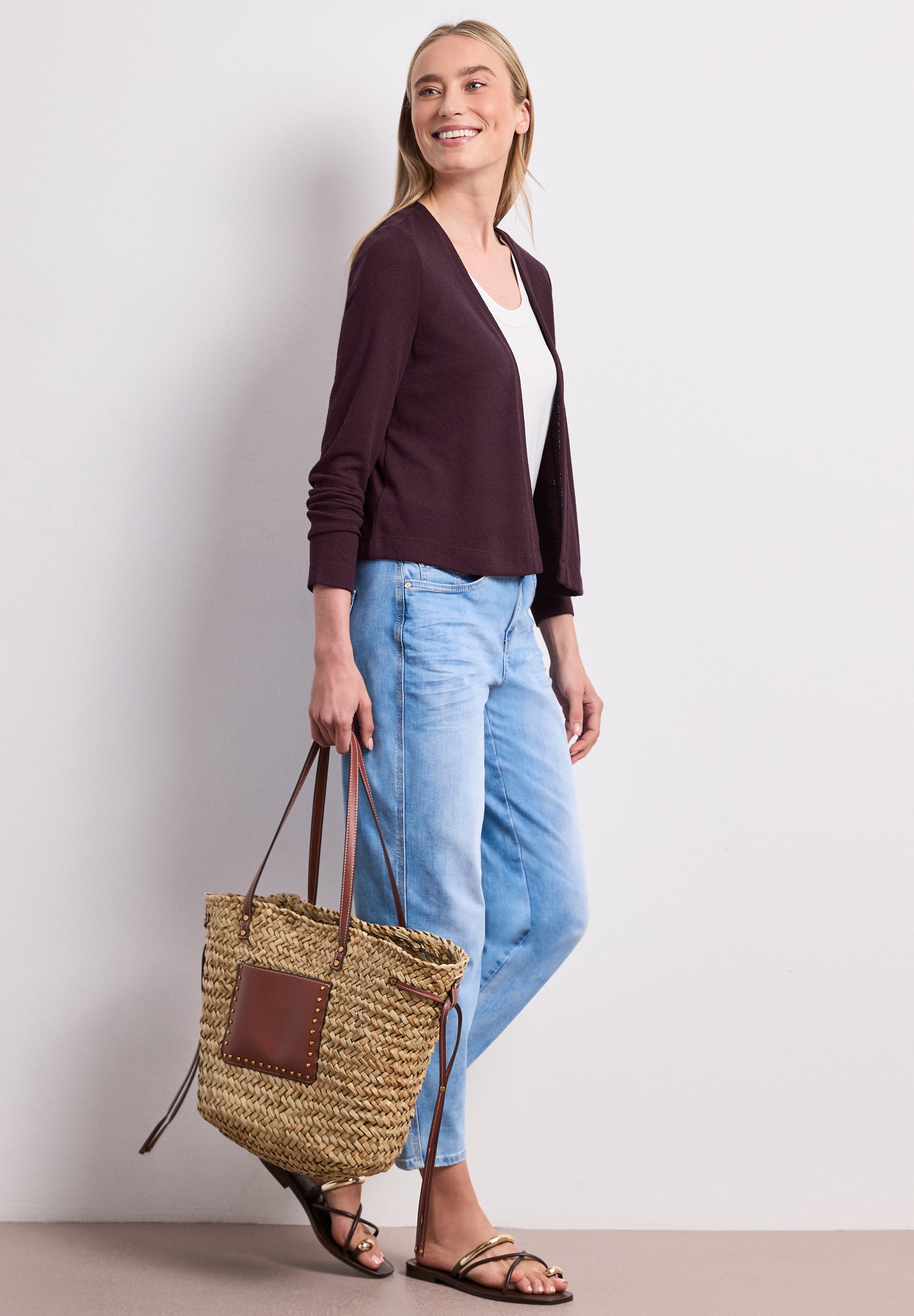 STREET ONE Shirtjacke »Style Suse« 3/4-Arm Jacke in offener Passform - aus Viskose und mit Stretch