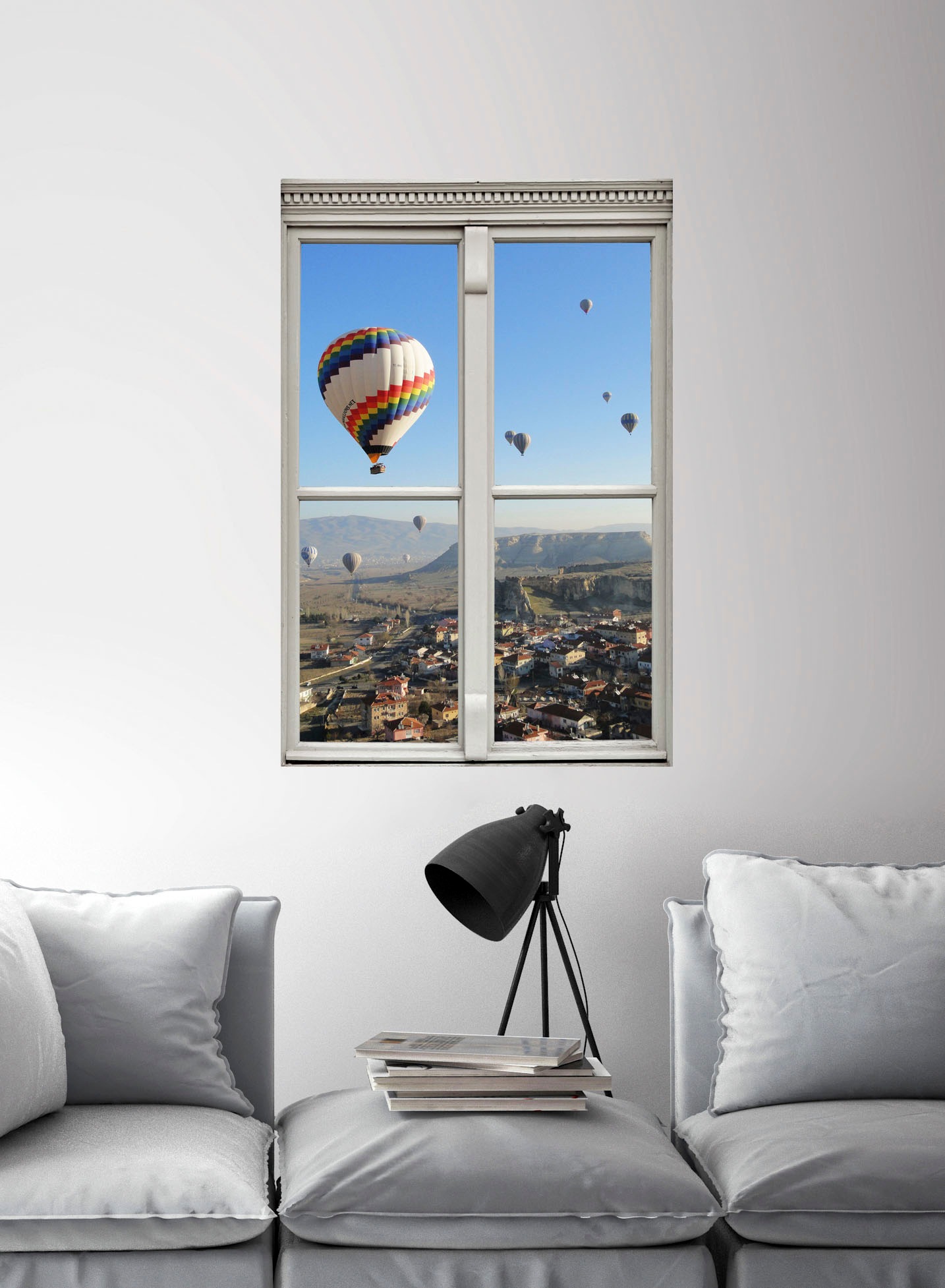 queence Wandsticker »Heißluftballons«, Wandsticker, Wandbild, selbstklebend, 3D, Fenster