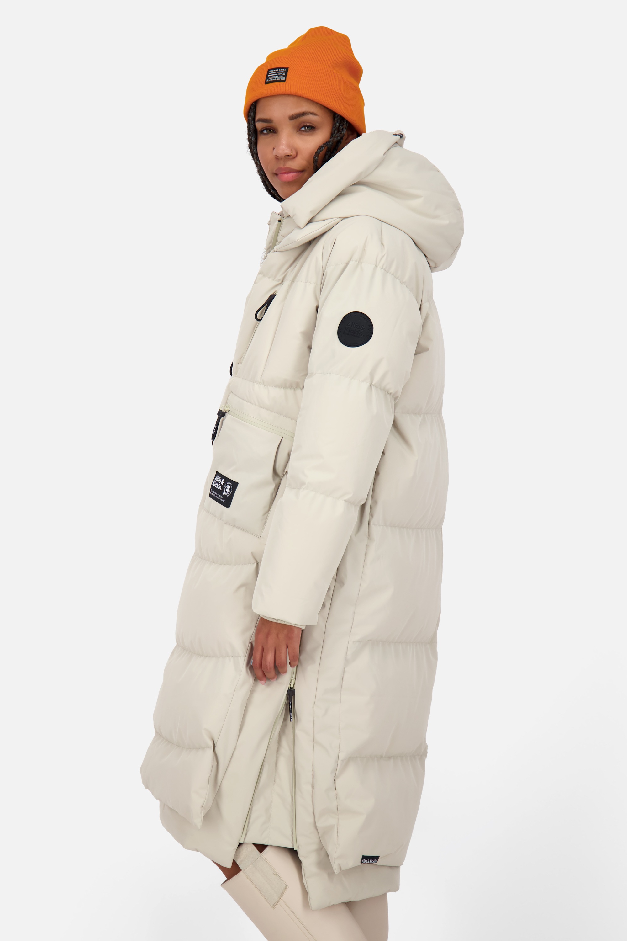 Alife & Kickin Winterjacke »Damen RihannaAK A«, mit Kapuze, Langer, warmer Wintermantel mit großer Kapuze und Fleece Innenfutter
