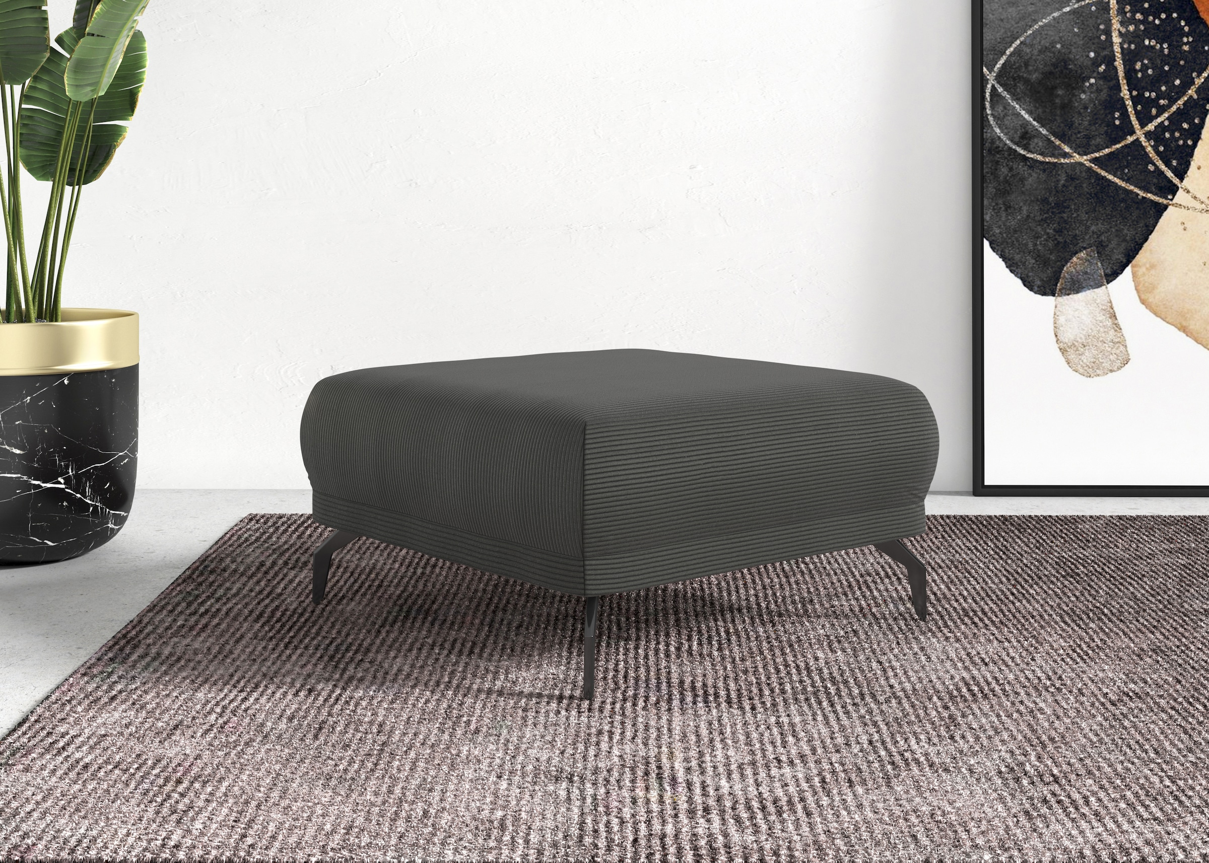 Home affaire Hocker »Coco« Cord-Bezug in 2 Ausführungen, Füßen 15 cm hoch günstig online kaufen