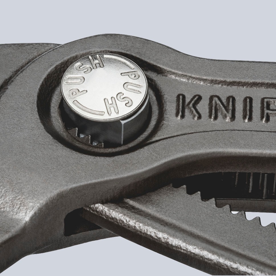 Knipex Wasserpumpenzange »87 02 250 Cobra® Hightech«, (1 tlg.), grau atramentiert, mit schlanken Mehrkomponenten-Hüllen 250 mm
