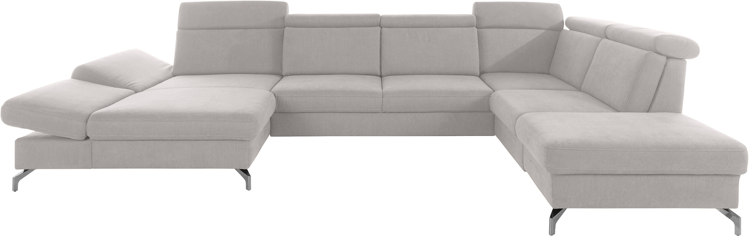 sit&more Wohnlandschaft »Brisbane U-Form«, Fußhöhe 12 cm, inklusive Sitztiefen-, Armteil- und Kopfteilverstellung