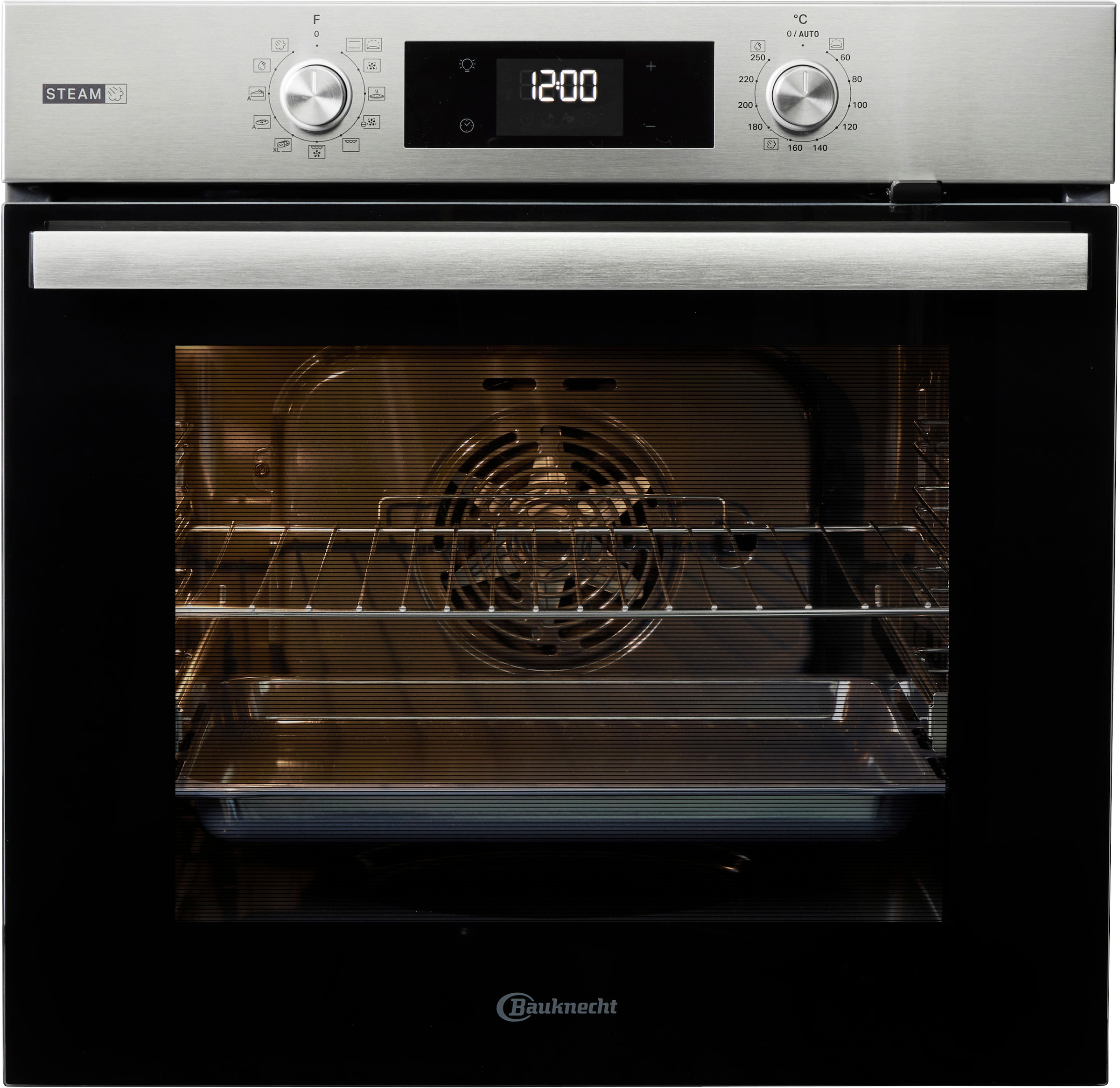 BAUKNECHT Backofen-Set »BAKO 760 Steam IN« mit 1-fach-Teleskopauszug Hydrolyse Set, 2 Stk. tlg. GentleSteam – für ein saftiges Inneres und ein knuspriges Äußeres