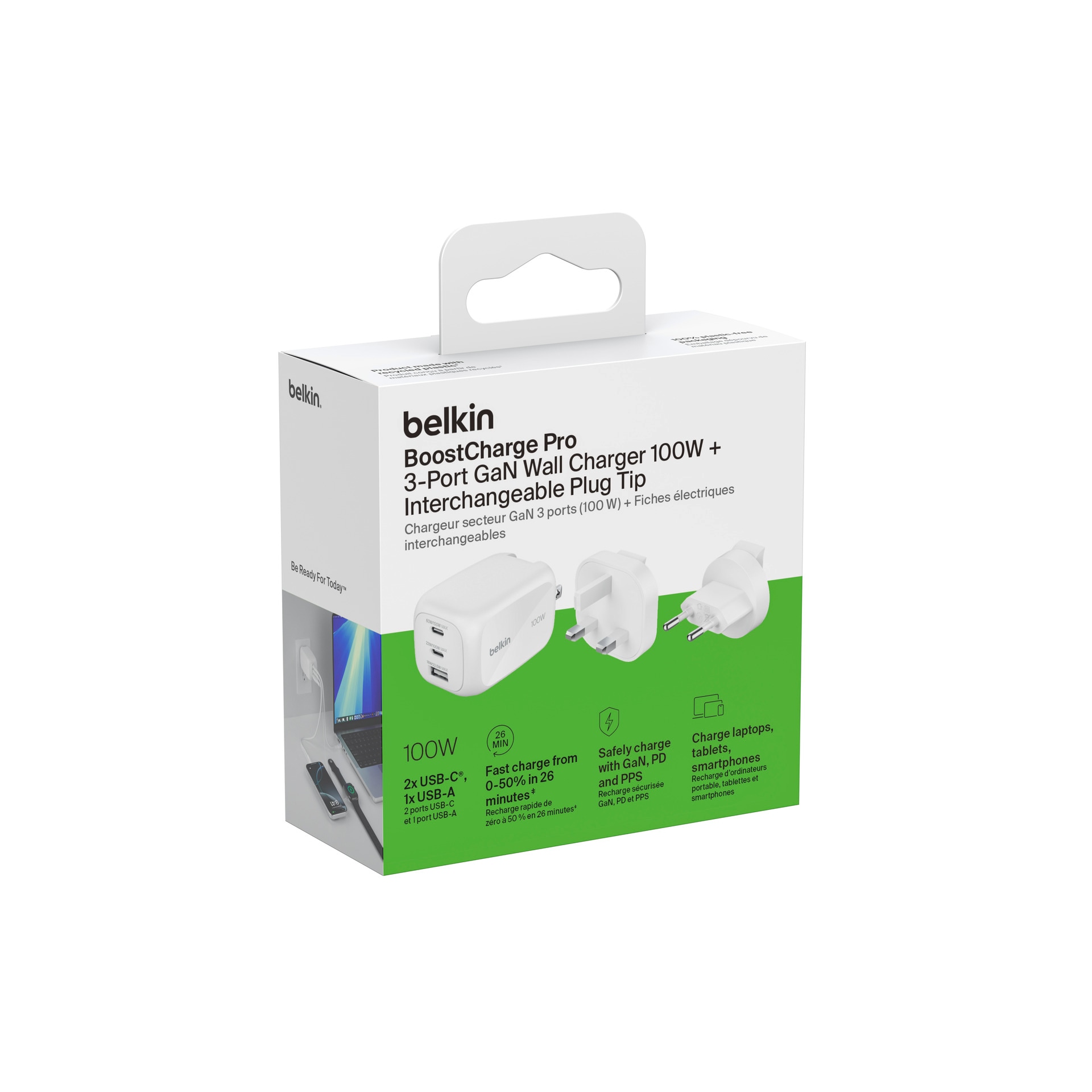 Belkin USB-Ladegerät »BoostCharge Pro 3-Port-GaN-Charger (100 W)«