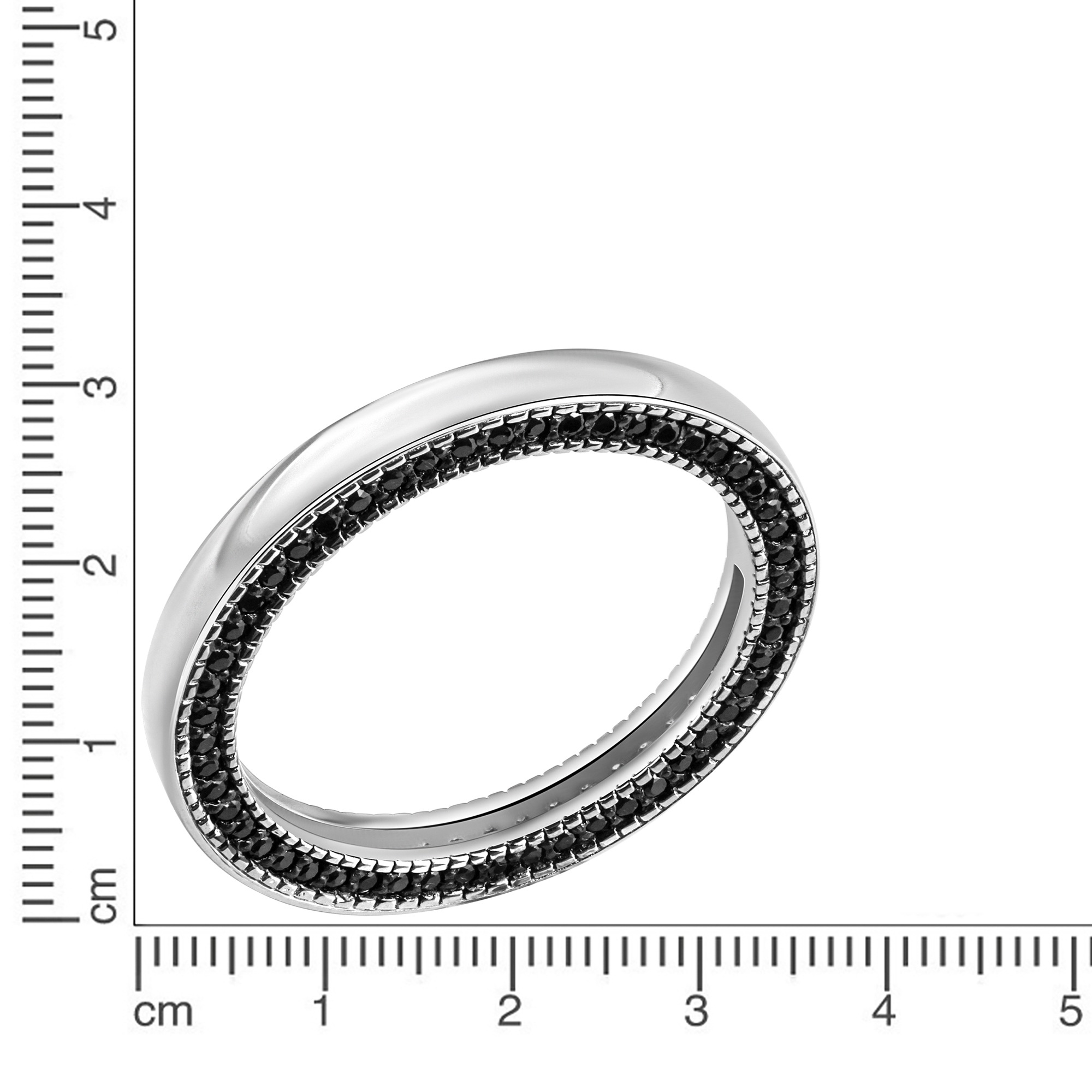 CELESTA Fingerring »Silber 925 rhodiniert mit 104 schwarzen Zirkonia-Steinen«