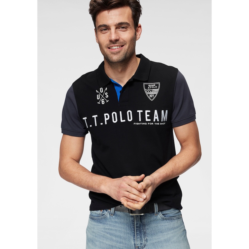 TOM TAILOR Polo Team Poloshirt, mit großer Logostickerei