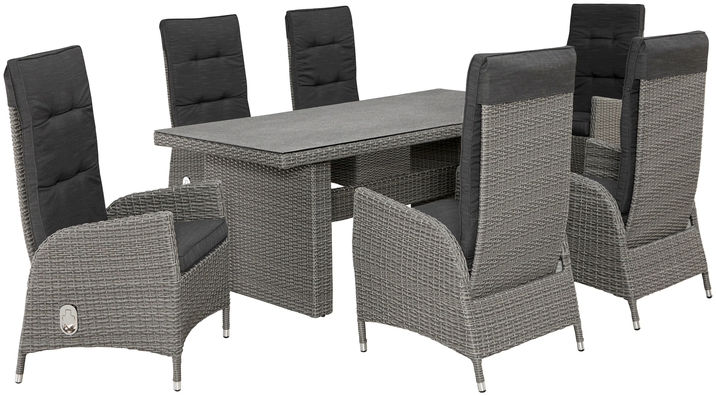 KONIFERA Garten-Essgruppe »Brisbane« Set, 6 Sessel, Rückenlehne verstellbar günstig online kaufen