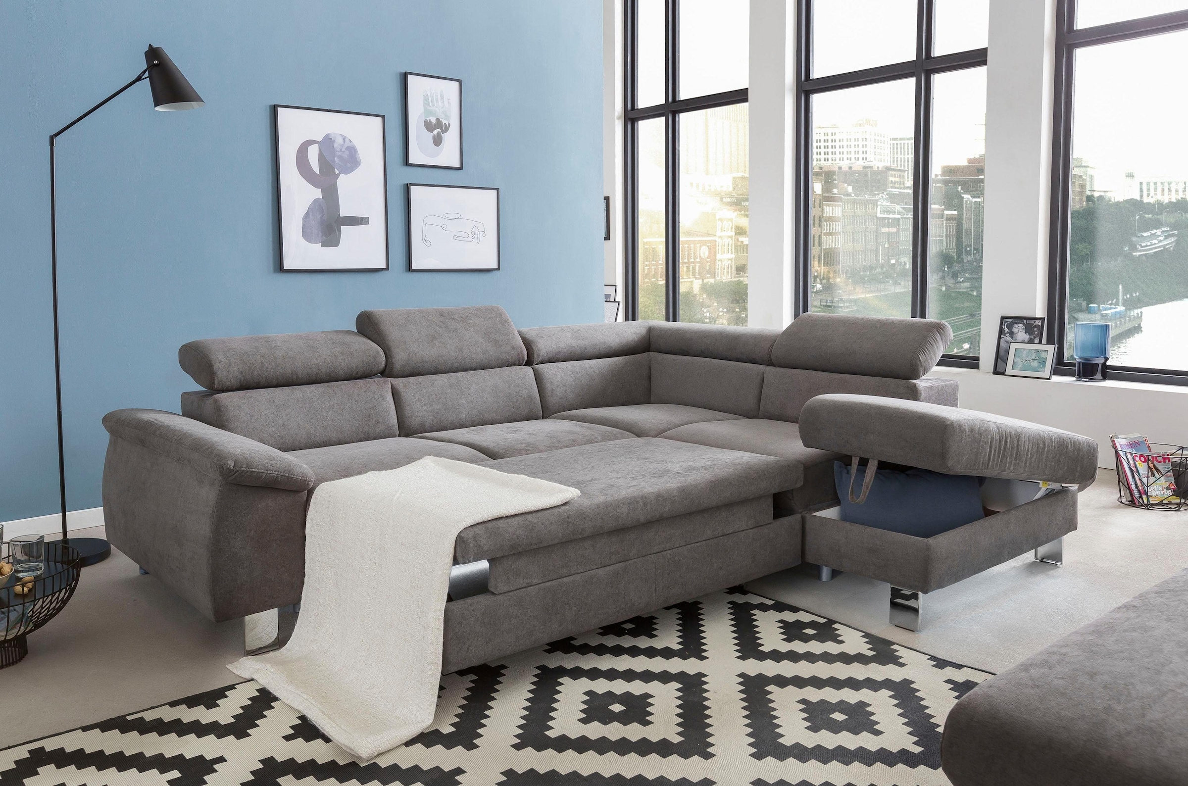 COTTA Ecksofa »Komaris L-Form, B: 249 cm« mit Kopfteilverstellung, optional günstig online kaufen