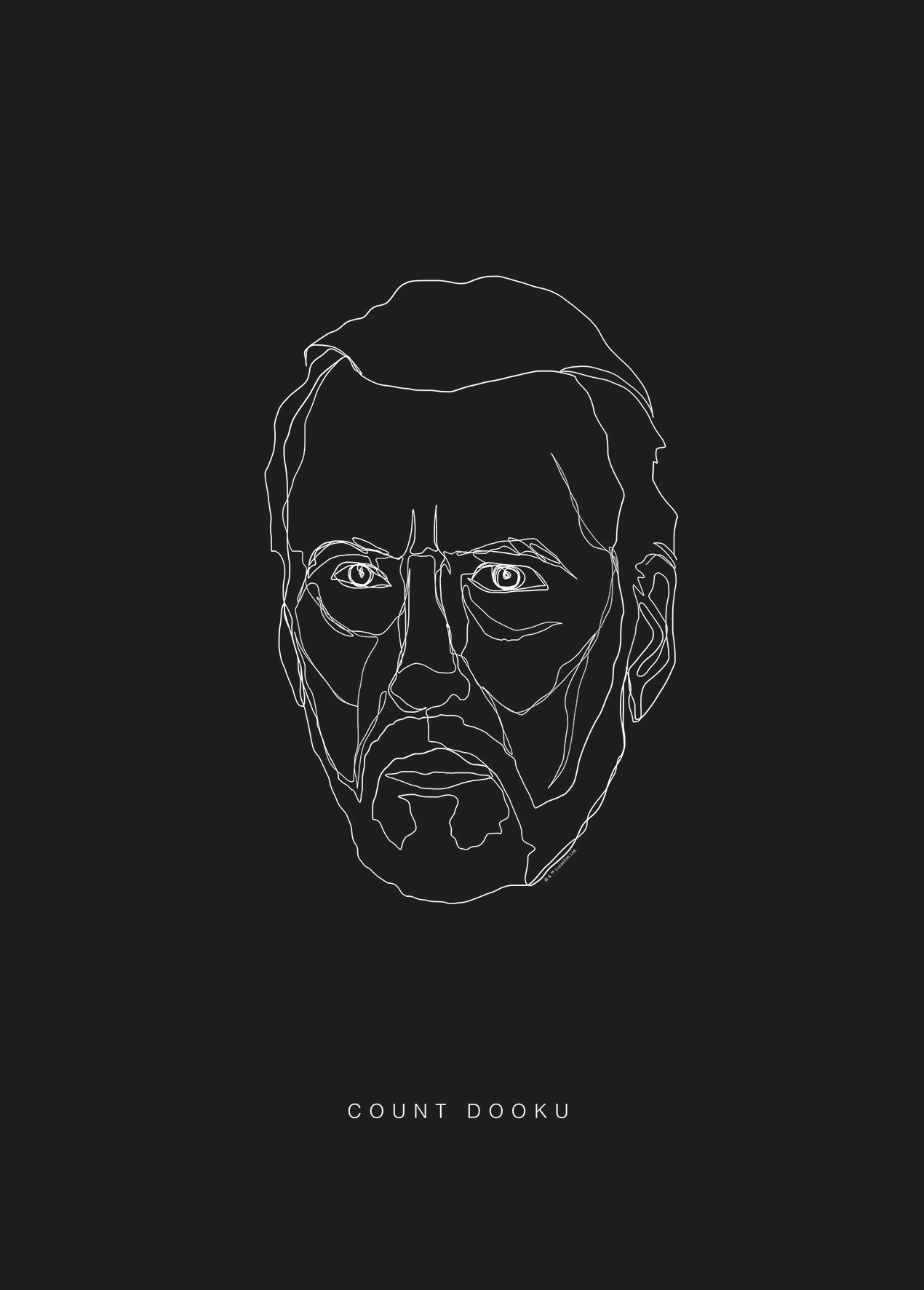 Bild KOMAR "Star Wars Lines Dark Side Dooku", schwarz-weiß (farbe bild(er): schwarz, weiß), B:50cm H:70cm