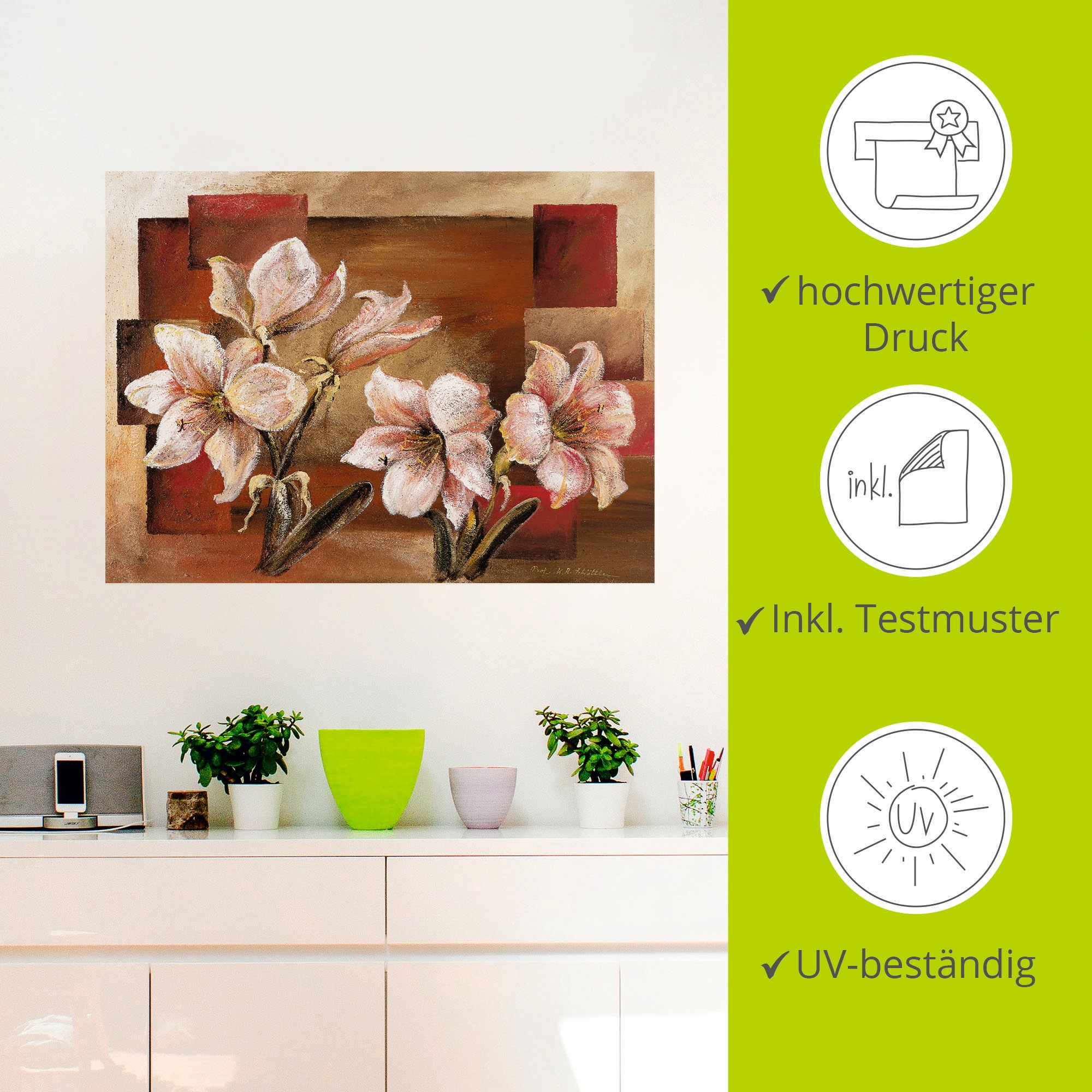 Artland Wandbild »Mallorca's Garten«, Blumen, (1 St.), als Leinwandbild, Wandaufkleber in verschied. Größen