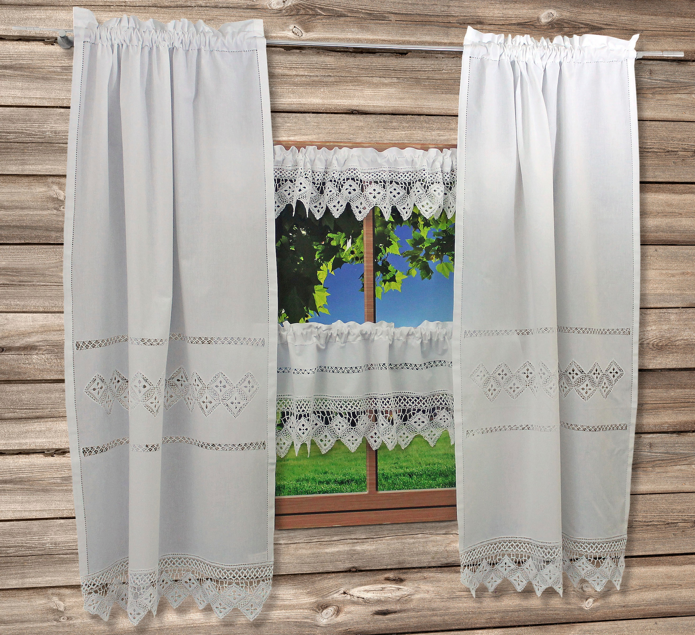 HOSSNER - ART OF HOME DECO Gardine »BALDO« Stangendurchzug 1 Stk. tlg. Häke günstig online kaufen