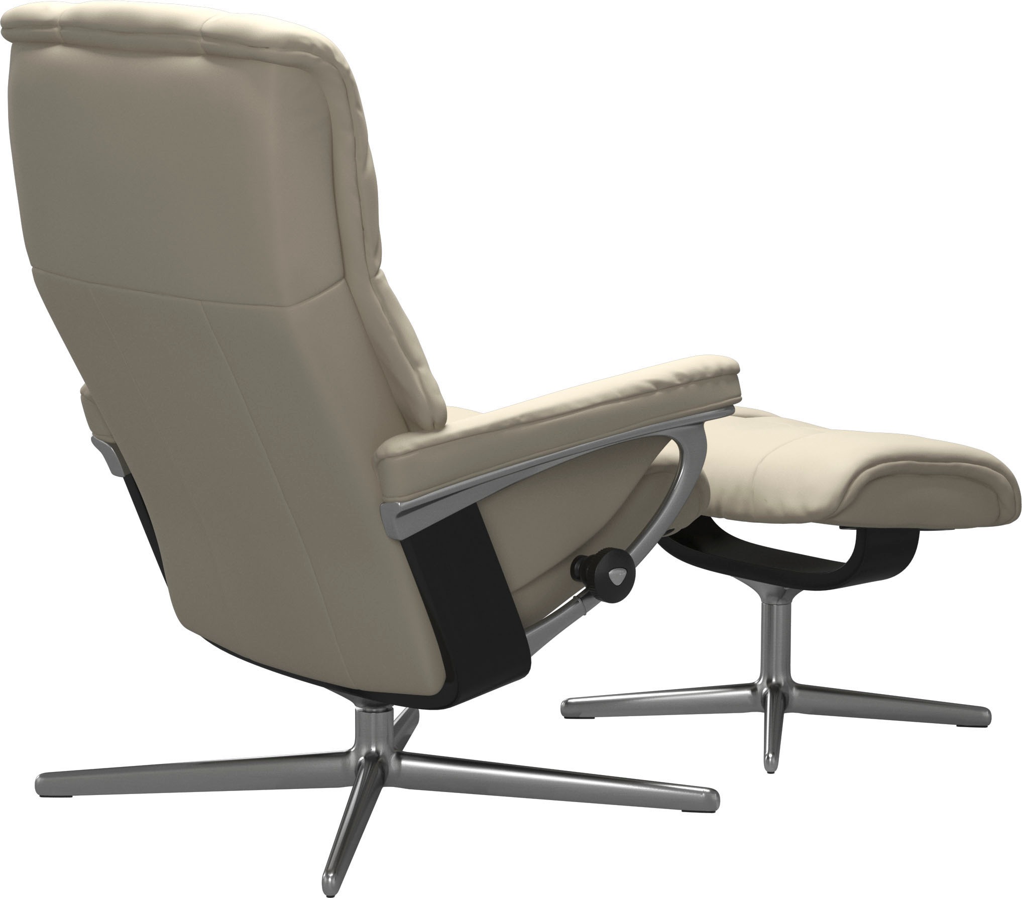 Stressless® Relaxsessel »Mayfair«, (Set, Relaxsessel mit Hocker), mit Hocker, mit Cross Base, Größe S, M & L, Holzakzent Schwarz