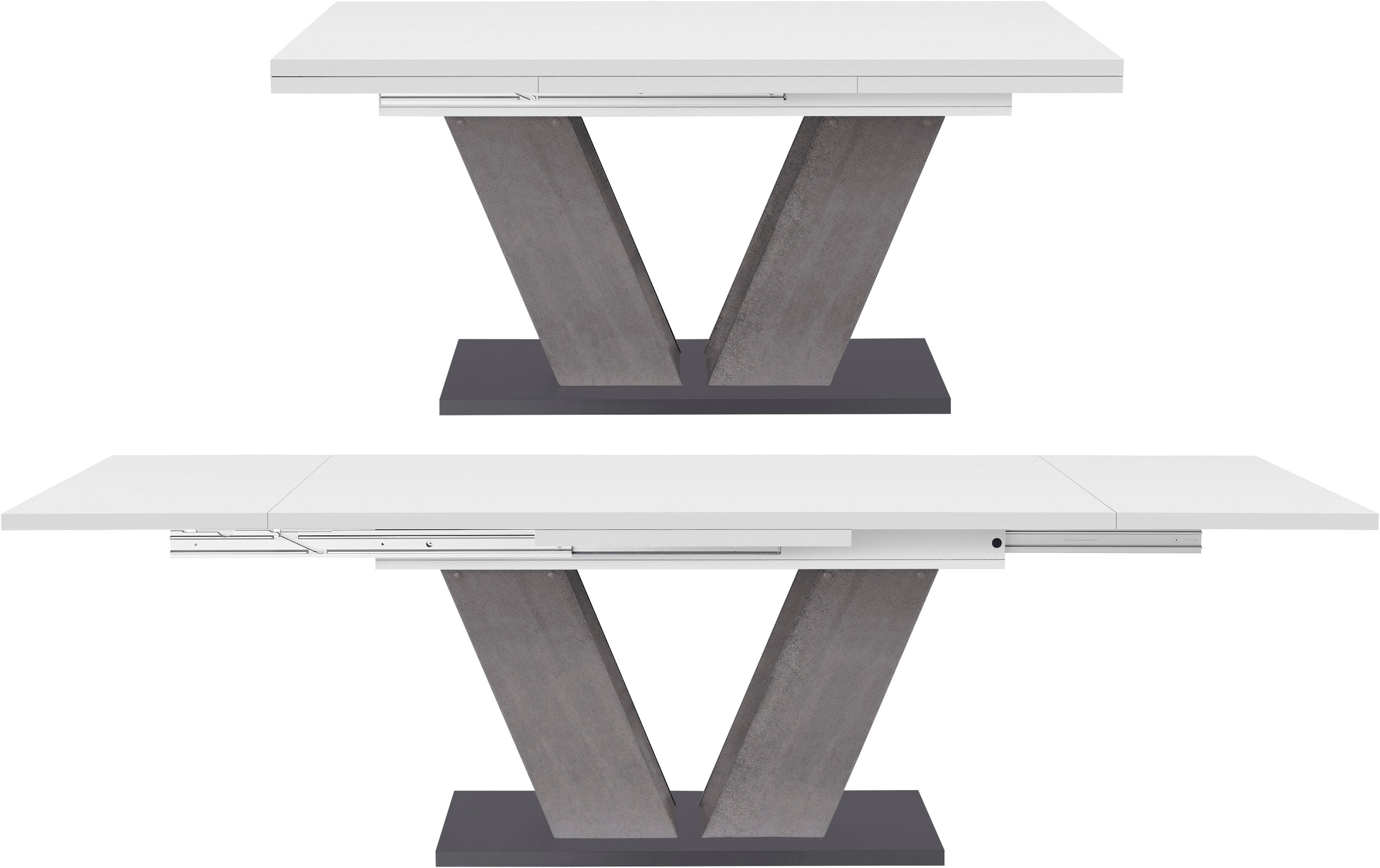 Mäusbacher Esstisch »Komfort D«, mit V-Gestell in graphit und mit  Auszugsfunktion, Breite 160-260 cm auf Rechnung kaufen