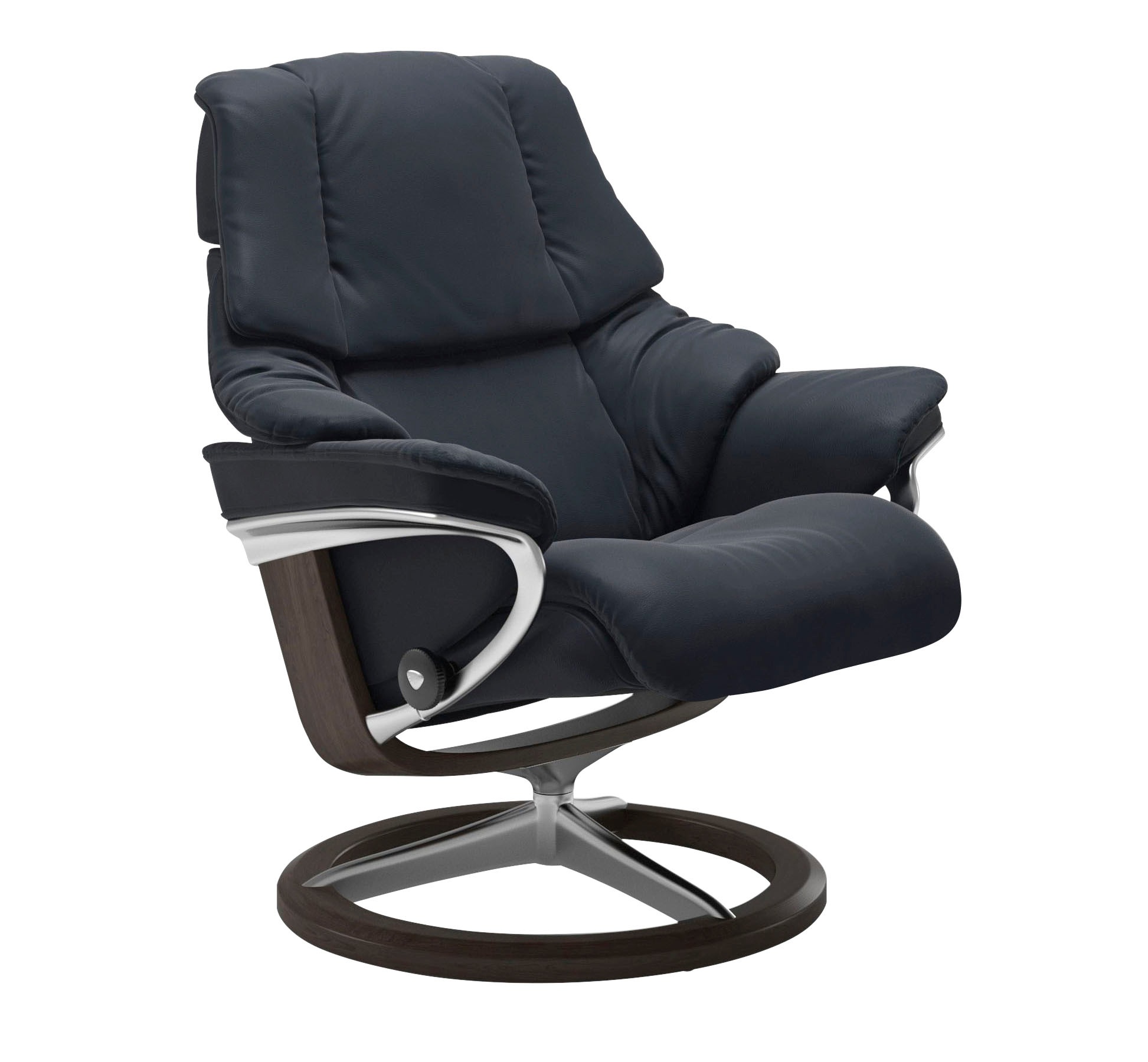 Stressless® Relaxsessel »Reno«, (Set, Relaxsessel mit Hocker), mit Hocker, mit Signature Base, Größe S, M & L, Gestell Wenge