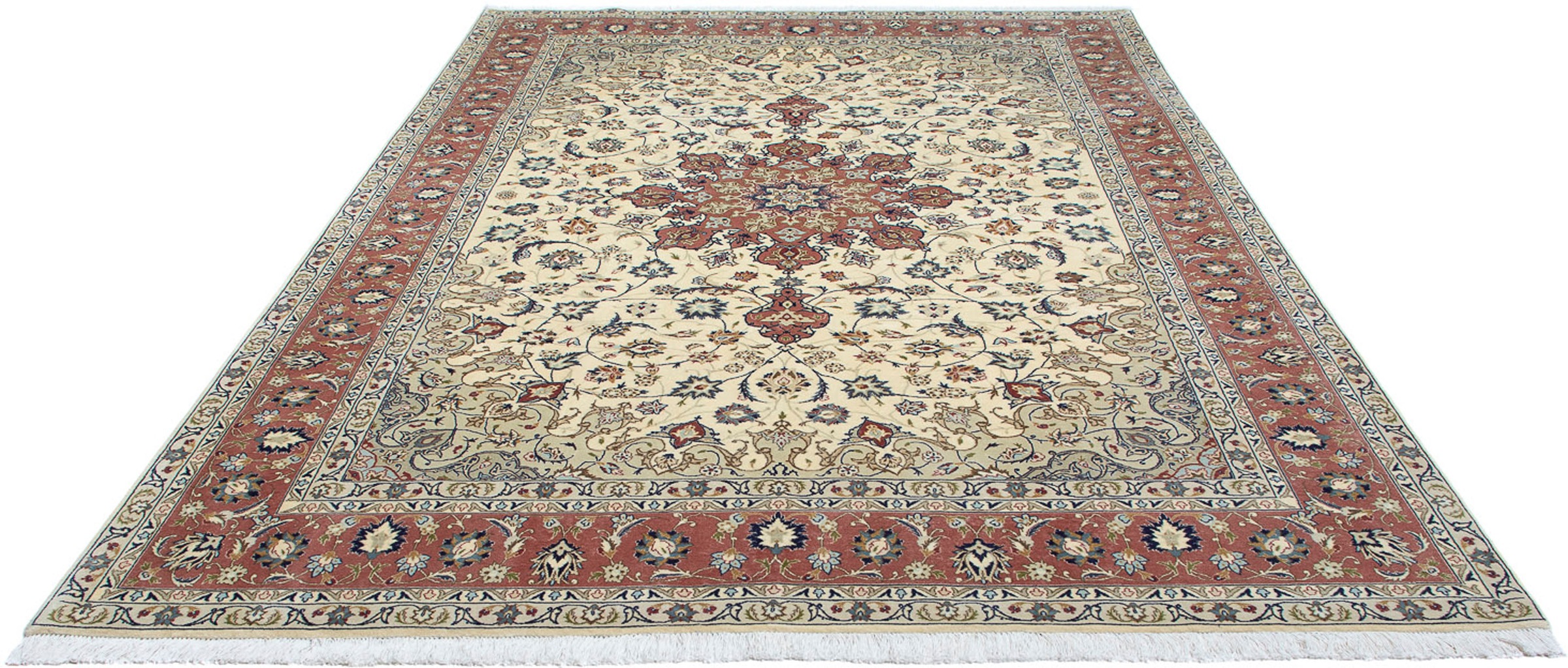 Bild von morgenland Orientteppich »Perser - Täbriz - Royal - 308 x 205 cm - beige«, rechteckig, Wohnzimmer, Handgeknüpft, Einzelstück mit Zertifikat