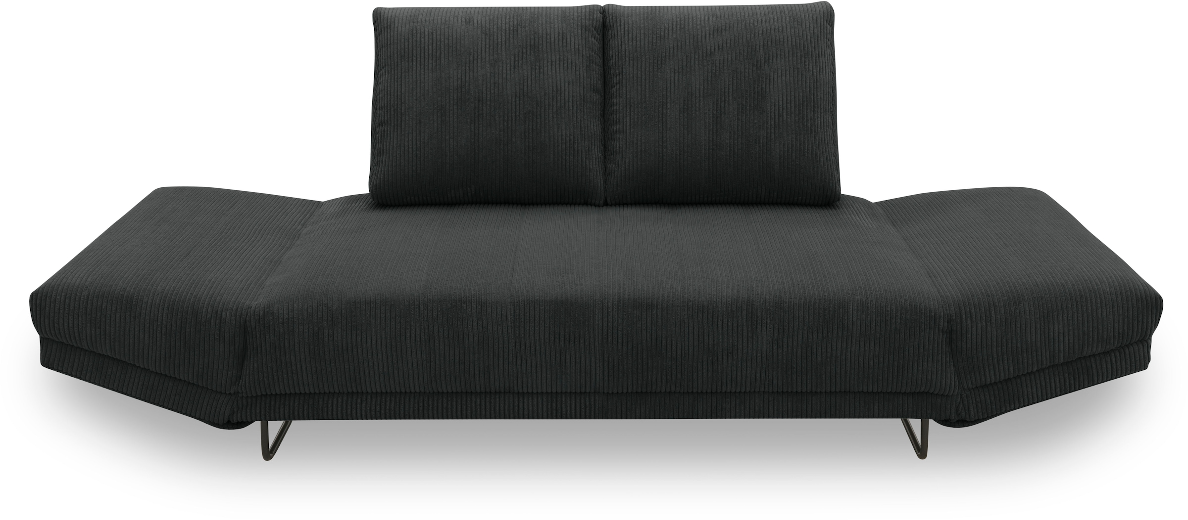 INOSIGN Schlafsofa »Jadelyn mit klappbaren Armlehnen,«, Federkern, Cord-Bezug, incl. 2 Armlehnkissen, Liegefläche 97x250 cm