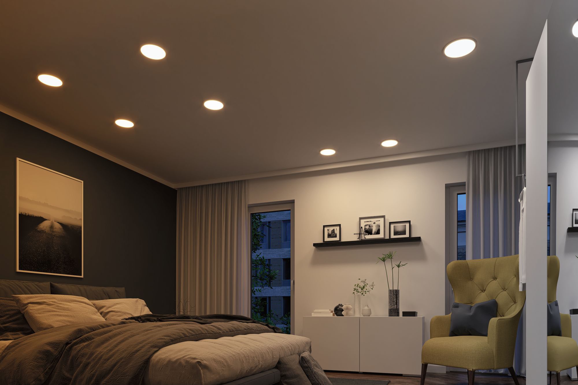 Paulmann LED Bad-Einbauleuchte »Areo«, Schutzart IP44, WarmDim-Stepschaltung, Ø 17,5 cm, inkl. LED Leuchtmittel