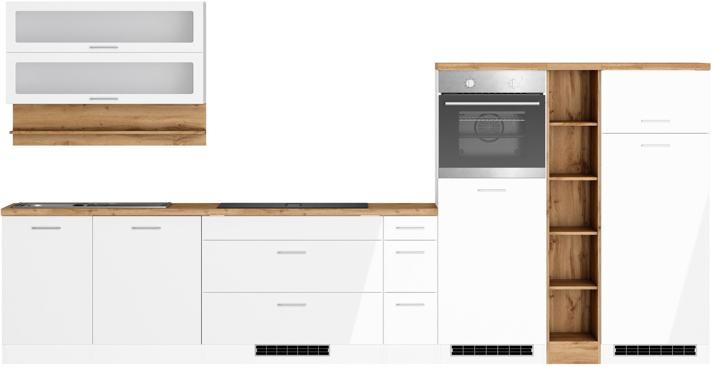 KOCHSTATION Küchenzeile »KS-Milan, optional mit Muldenlüfter« Breite 390 cm günstig online kaufen