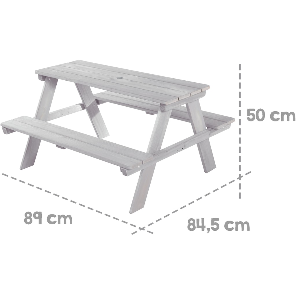 roba® Kindersitzgruppe »Picknick for 4 Outdoor +, Grau«, (Set)