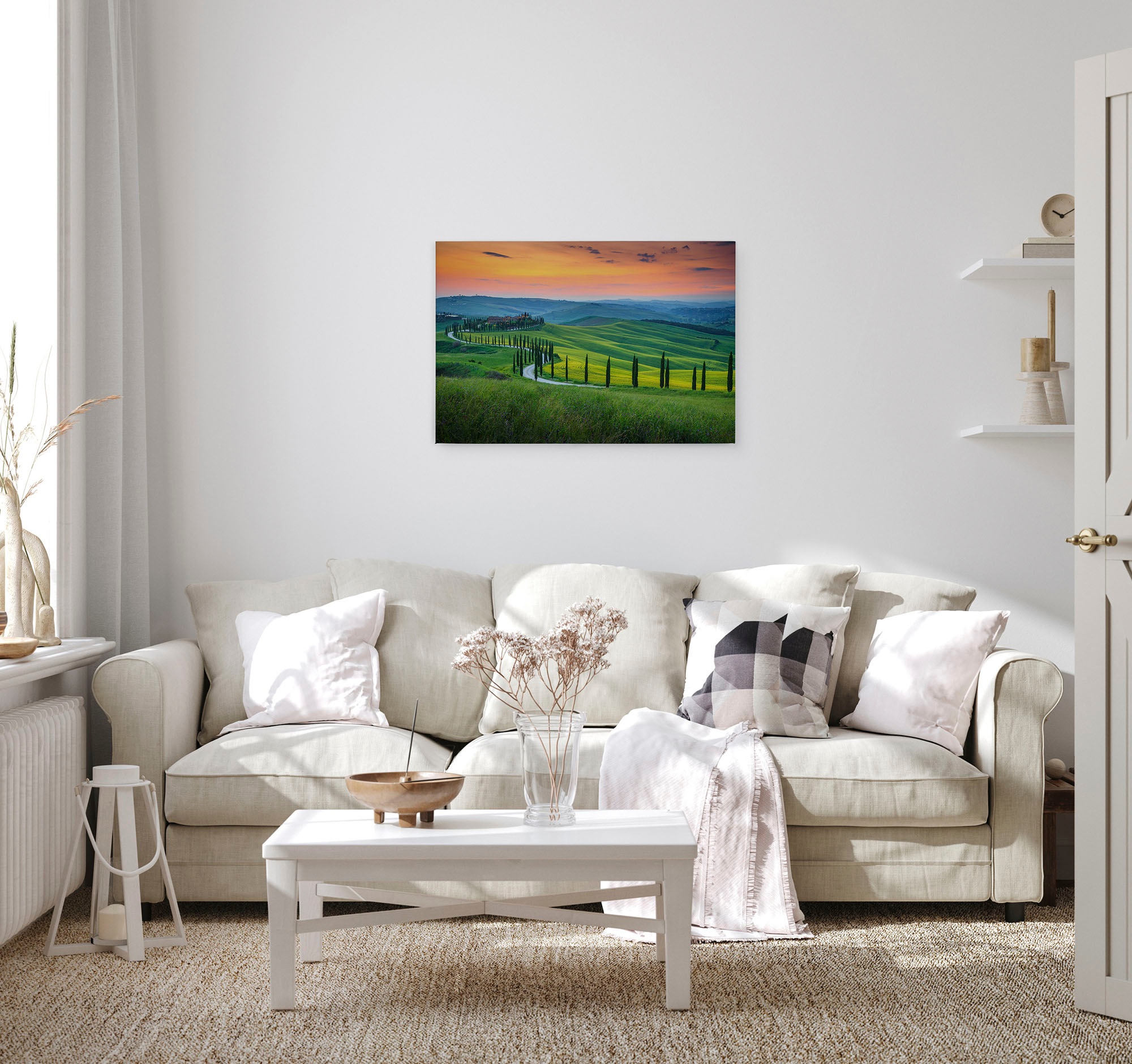 A.S. Création Leinwandbild »Tuscany«, Kunst-Gemälde-Kinder, (1 St.), Feld Natur Keilrahmen Landschaft Leinwand-Bild Wohnzimmer modern Wand