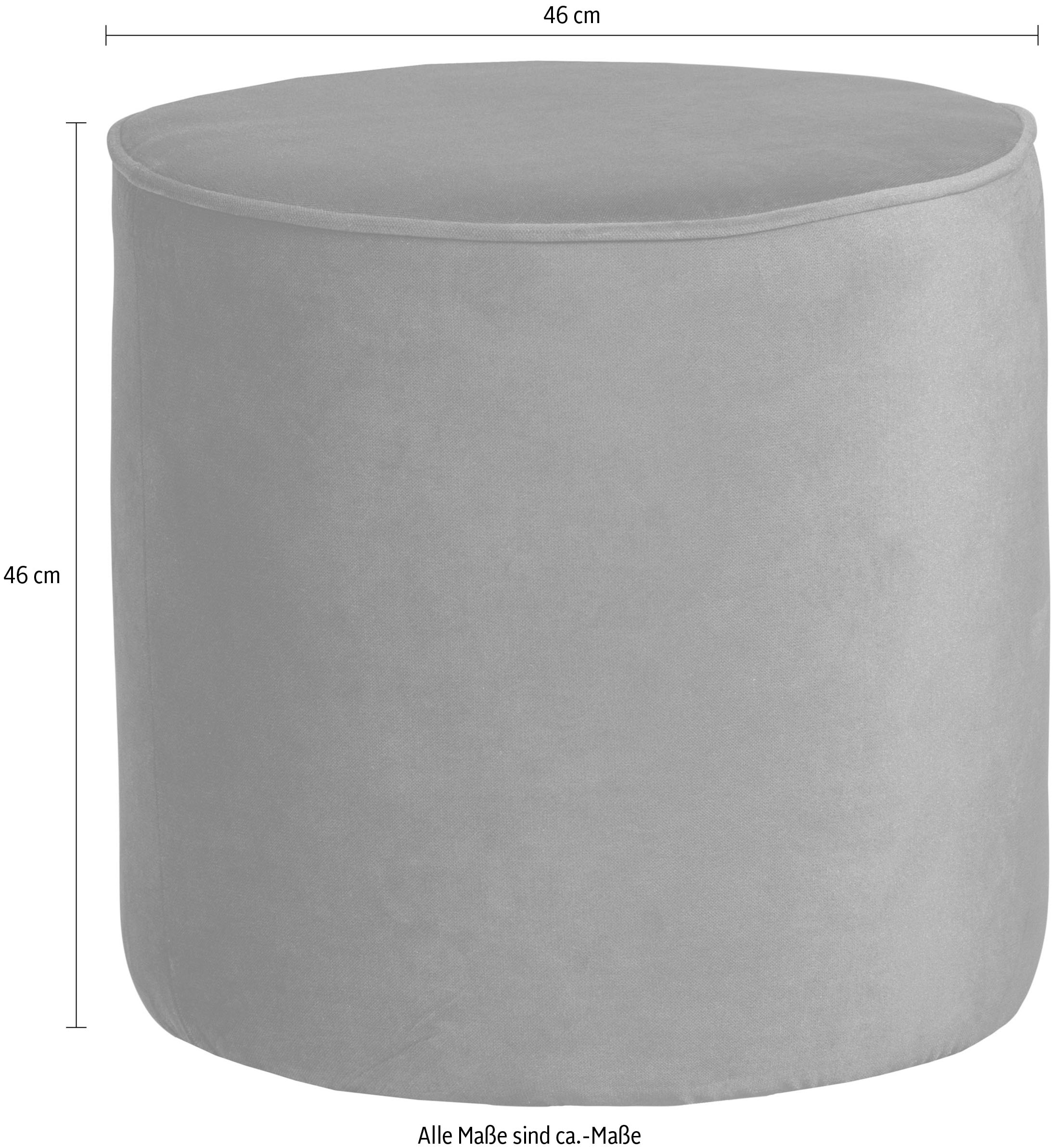 WOOOD Hocker »Sara«, weich gepolstert, runde Form, H 46 cm x Ø 46 cm