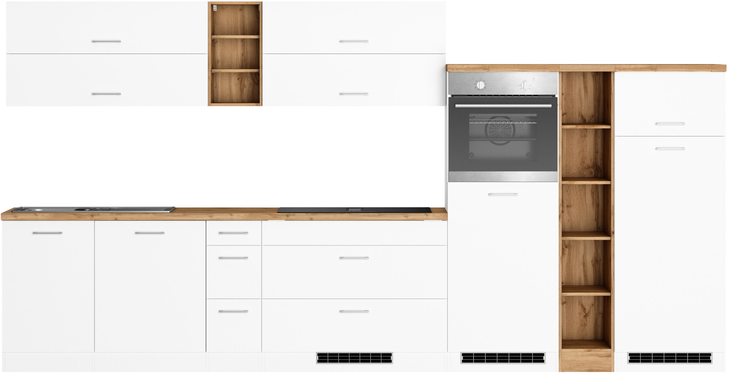 KOCHSTATION Küchenzeile »KS-Milan, optional mit Muldenlüfter« Breite 390 cm günstig online kaufen