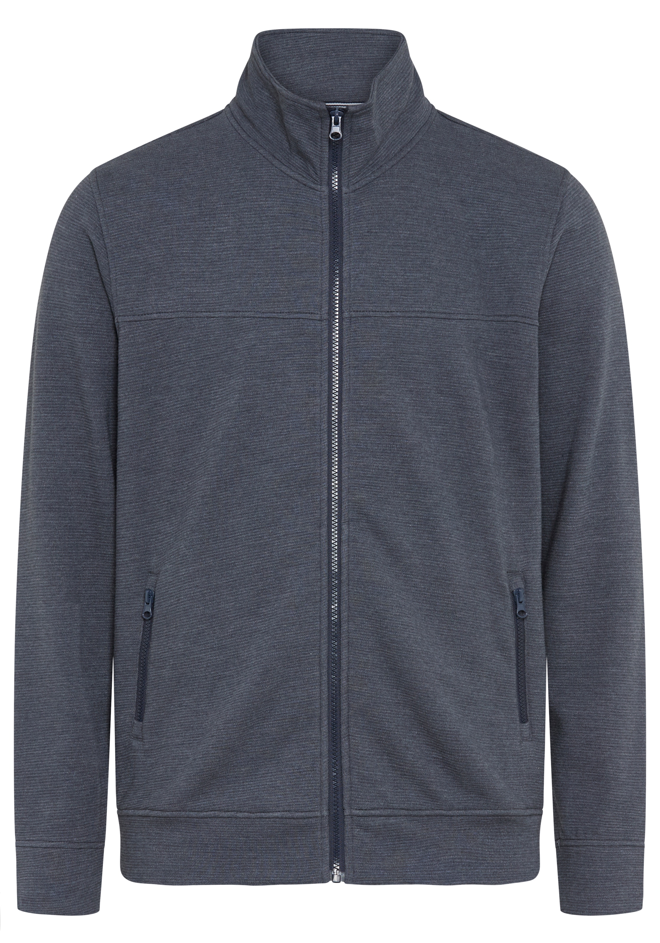 Man's World Sweatjacke mit hochschließendem Kragen, markante Querteilungsnaht