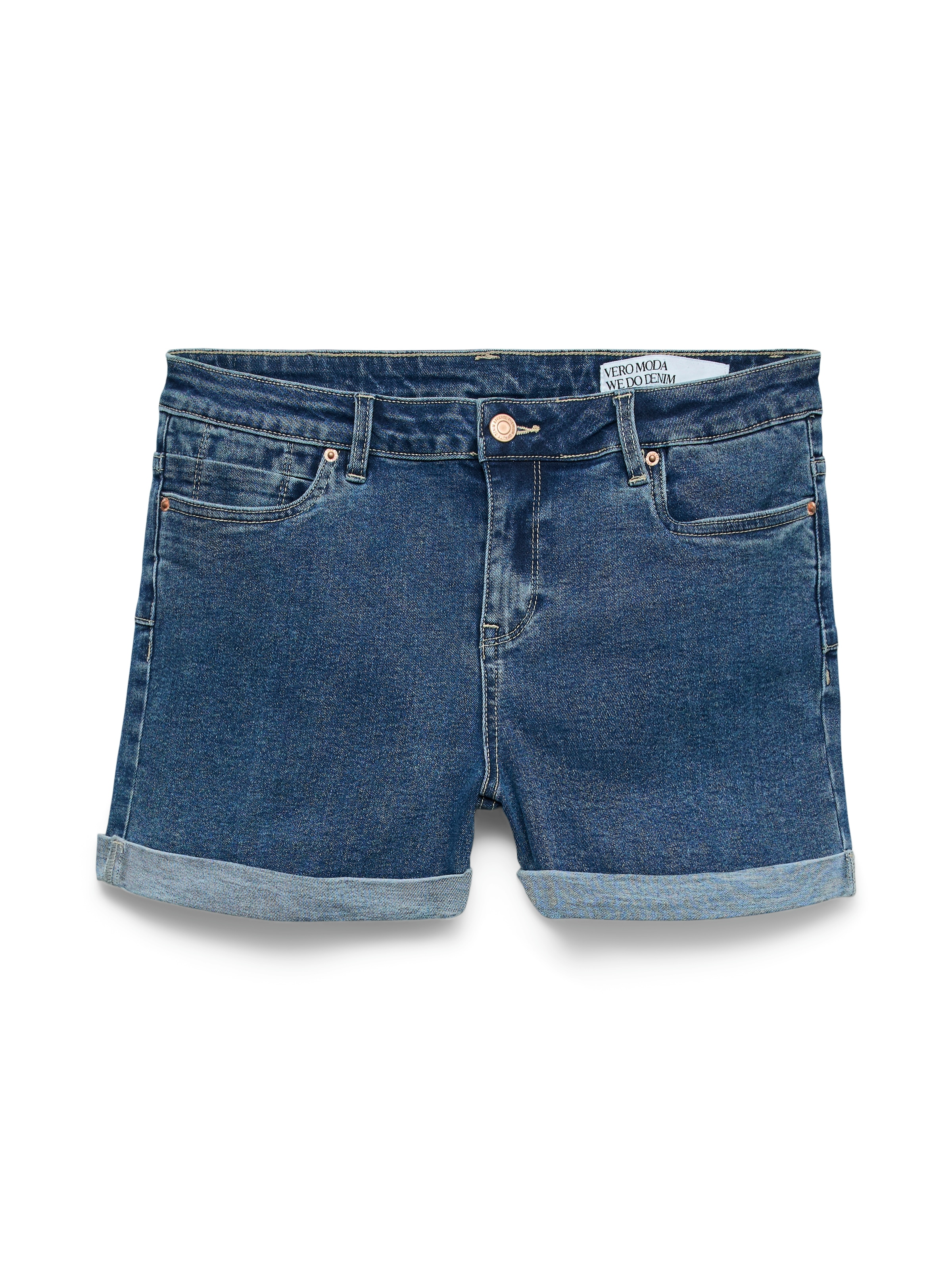 Vero Moda Jeansshorts »VMLUNA MR FOLD SHORTS MIX GA NOOS« mit Umschlagsaum