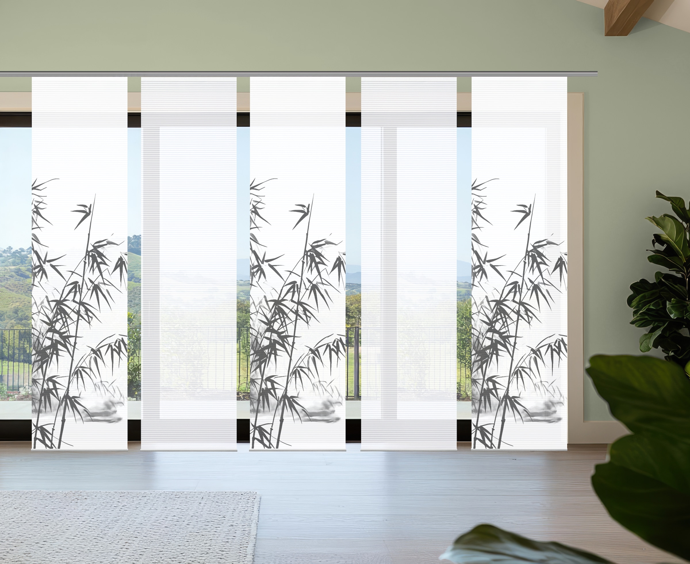 HOME in green Schiebegardine »RUFUS« Paneelwagen 5 Stk. tlg. Bambusoptik, S günstig online kaufen