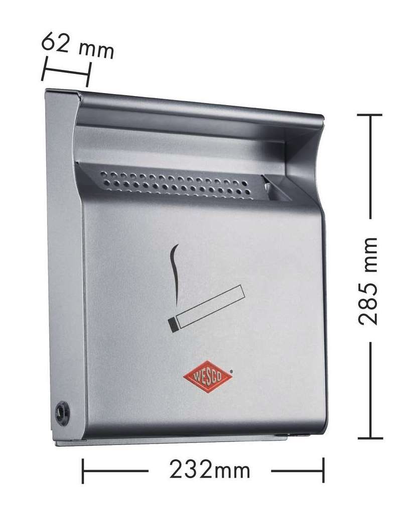 WESCO Aschekasten »Wandascher, abschließbar mit Dreikant-Verriegelung« 1 Behälter Schlüssel im Lieferumfang enthalten