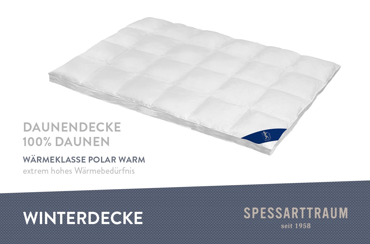 SPESSARTTRAUM Daunenbettdecke »Laax Bettdecke 135x200, 155x220 cm und viele weitere Größen«, polarwarm, Füllung 100% Daunen, Bezug 100% Baumwolle, (1 St.), Bettdecken Ganzjahresbettdecke, Winter, Sommer