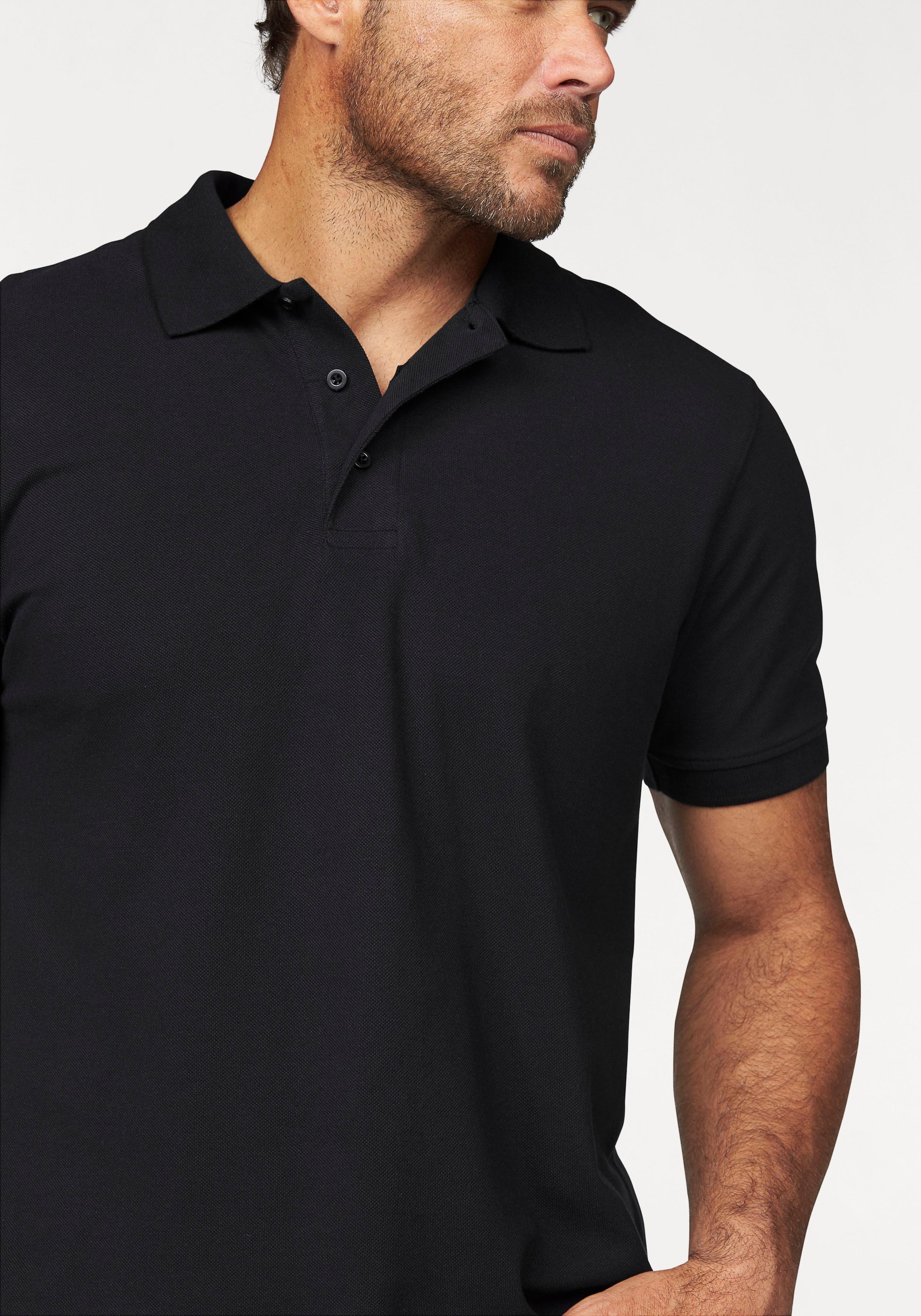 Man's World Poloshirt, Kurzarm, lockere Passform, unifarben