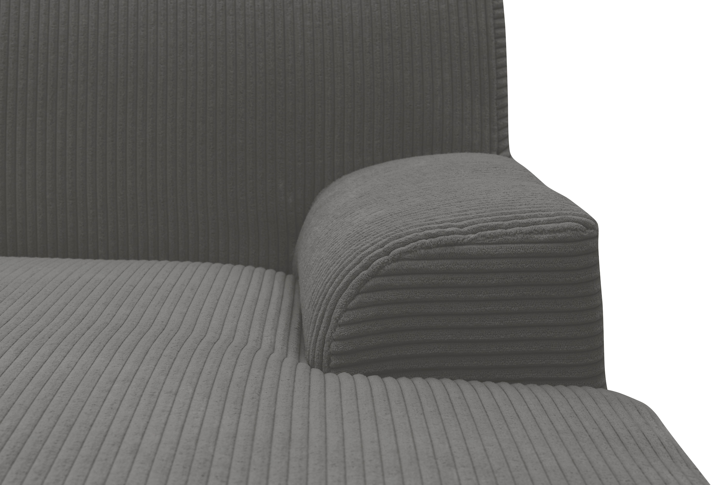 DOMO collection Ecksofa »Turah 2, L-Form, Cord oder Luxus-Microfaser, komfortabler Federkern«, B/T/H: 241/146/79 cm, incl. Zierkissen, wahlweise mit Bettfunktion