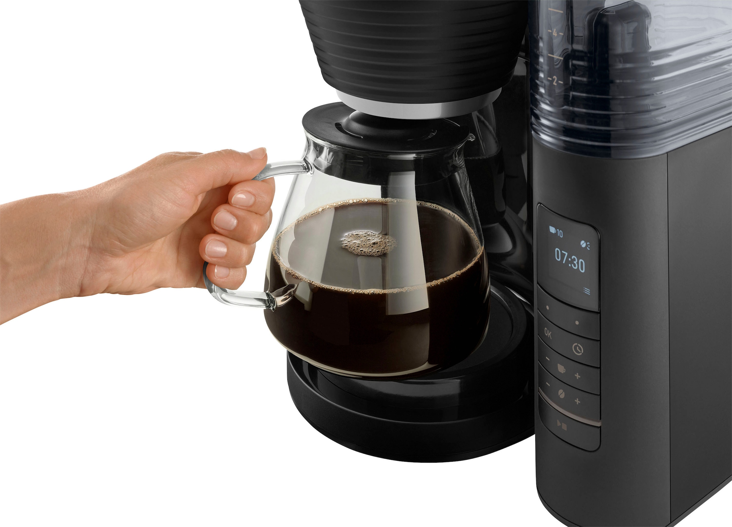 Melitta Kaffeemaschine 1,25 mit Mahlwerk l Kaffeekanne, 1030-02«, kaufen Papierfilter, 1x4 »AromaFresh Pro X