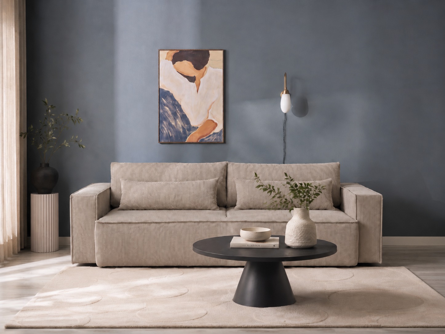 OTTO home 4-Sitzer »Tillian, Schlafsofa, Schlafcouch« Breite 274 cm, Breitkord, Sitzfläche mit Taschenfederkern