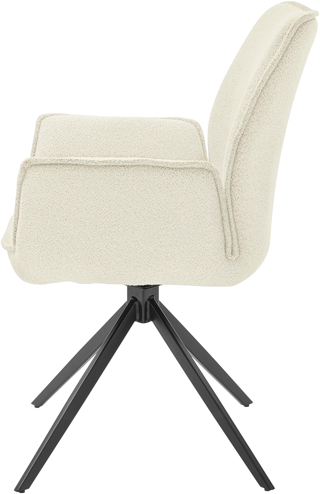 Musterring Esszimmerstuhl »Tiama«, (Set), 2 St., Bouclé, Stativgestell aus Eisen schwarz, 180° drehbar, Stoff Cord oder Bouclé