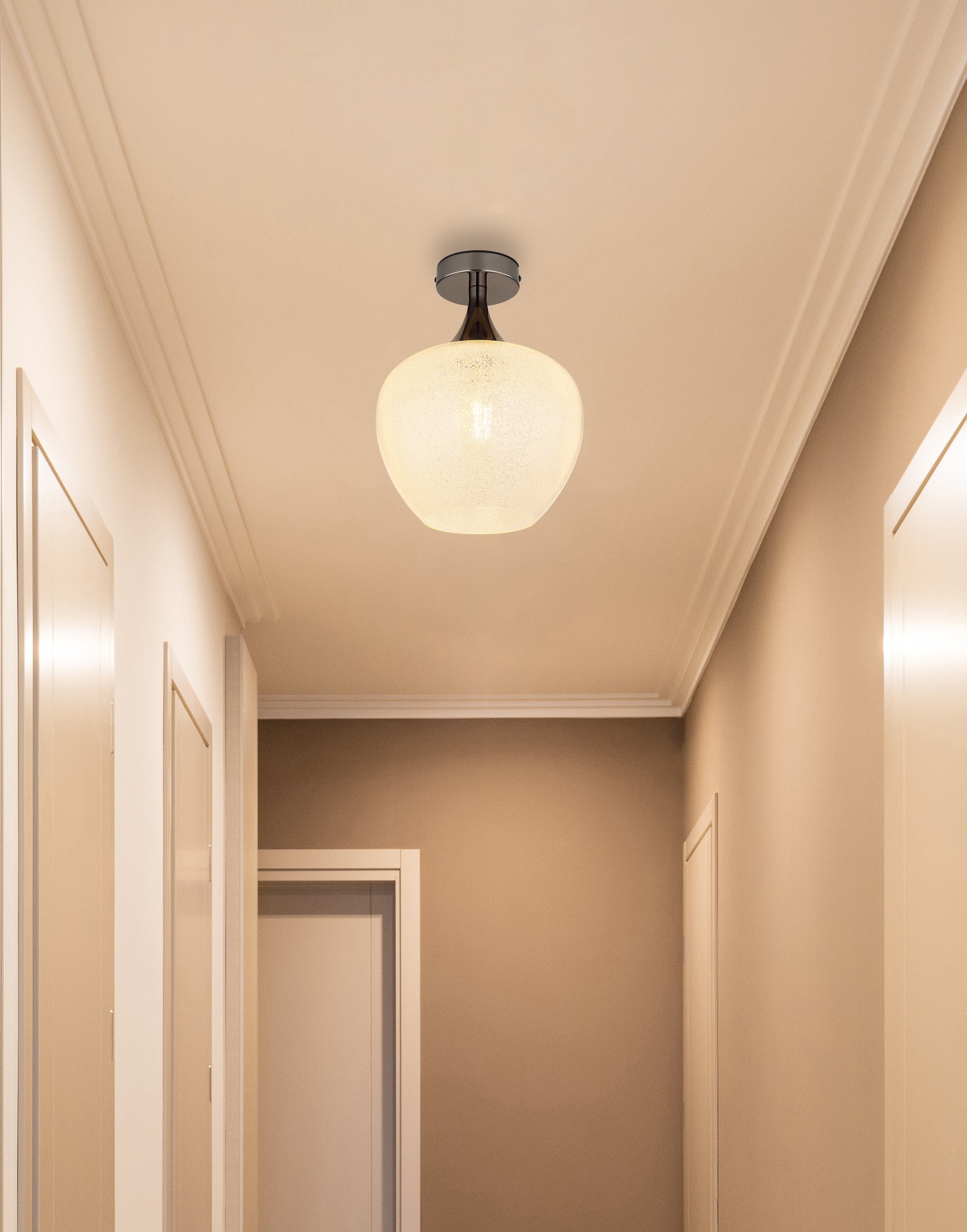 GLOBO LIGHTING Deckenleuchte »MAXY« E27 1 Stk. Deckenlampe/schwarz-chrom/Glas klar/Acrylkristalle