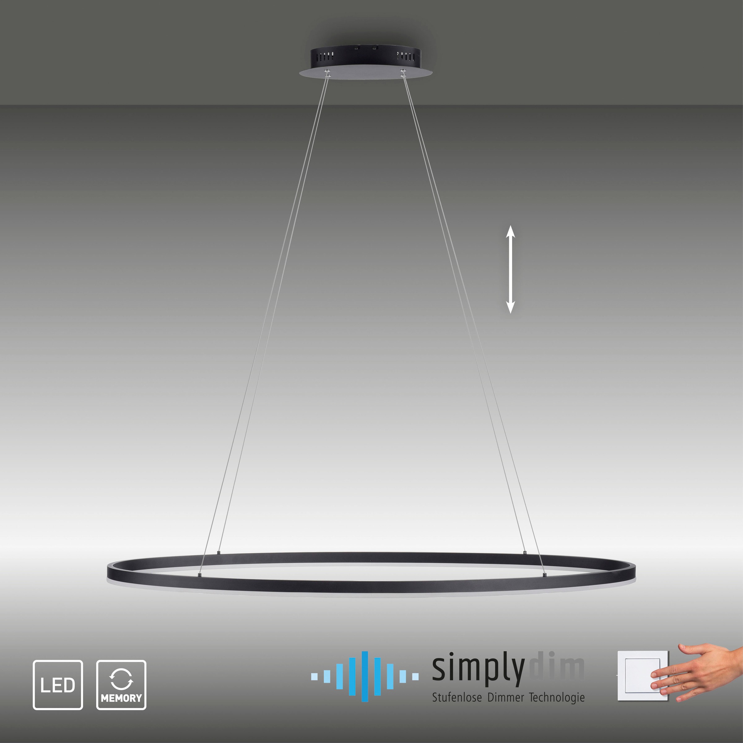 Paul Neuhaus Pendelleuchte »TITUS« LED-Board 1 Stk. Warmweiß LED, Simply Dim