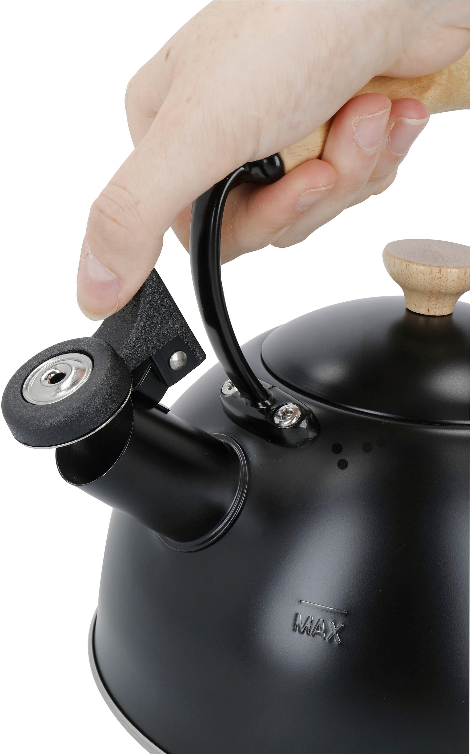 La Cafetière Wasserkessel »La Cafetière«, (1 tlg.), pfeifend, mit Holzgriff, 1,6 Liter, Induktion