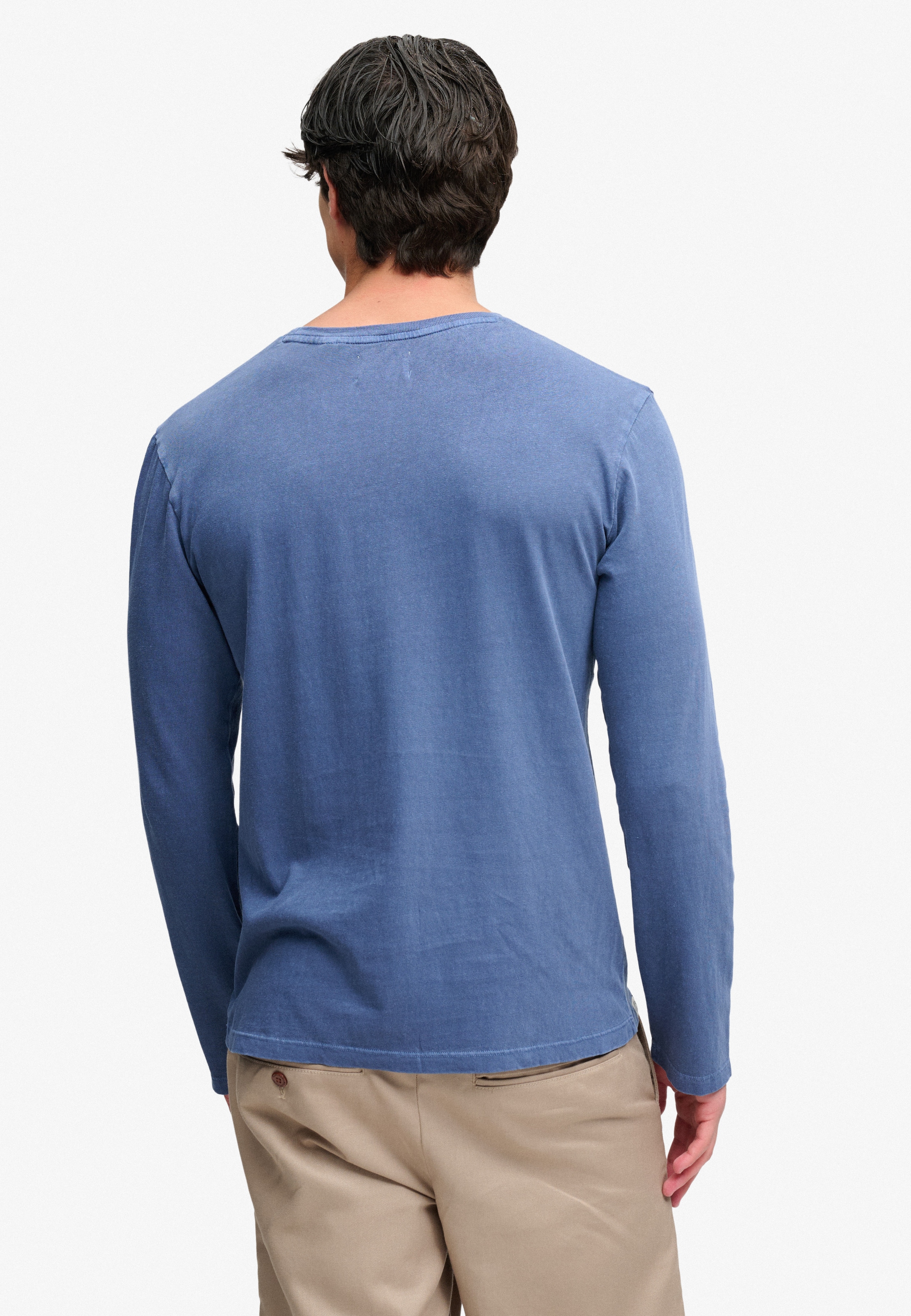 Superdry Langarmshirt »COTTON LINEN L/S POCKET TOP« aus Baumwolle und Leinen, Relaxed Fit, mit Rundhalsausschnitt